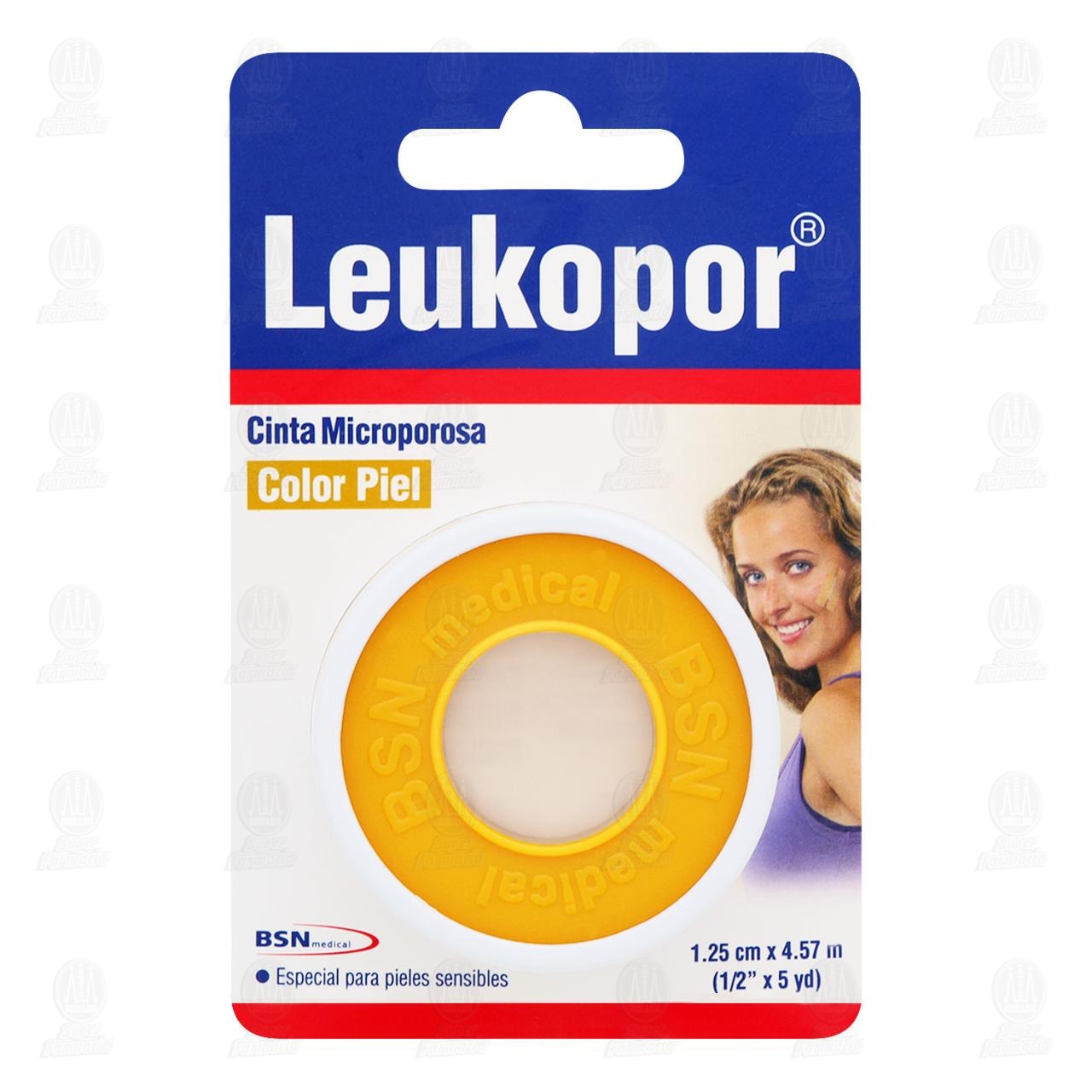 Imagen para Cinta Microporosa Leukopor Color Piel (1.25 cm x 4.57 m), 1 pz.