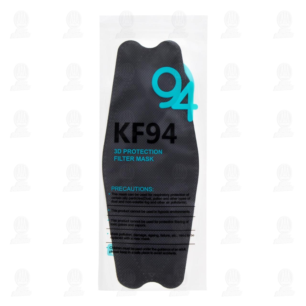 Imagen para Cubrebocas Queen Sense 3D KF94 Desechable Negro, 1 pz.