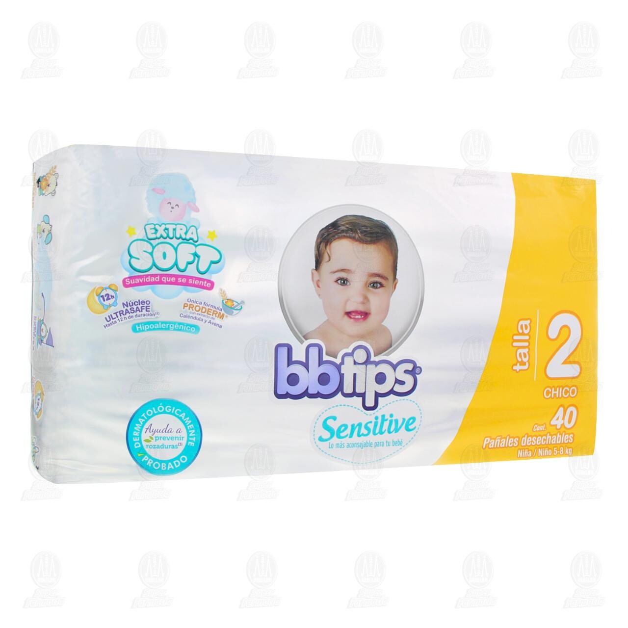 Pañal Bbtips Sensitive Talla 2 Chico, 40 pañales.