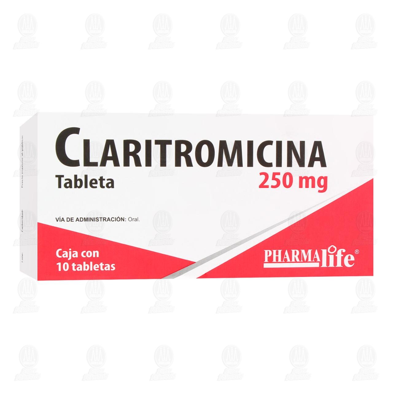 Claritromicina 250 mg, 10 Tabletas Pharmalife. image number 0