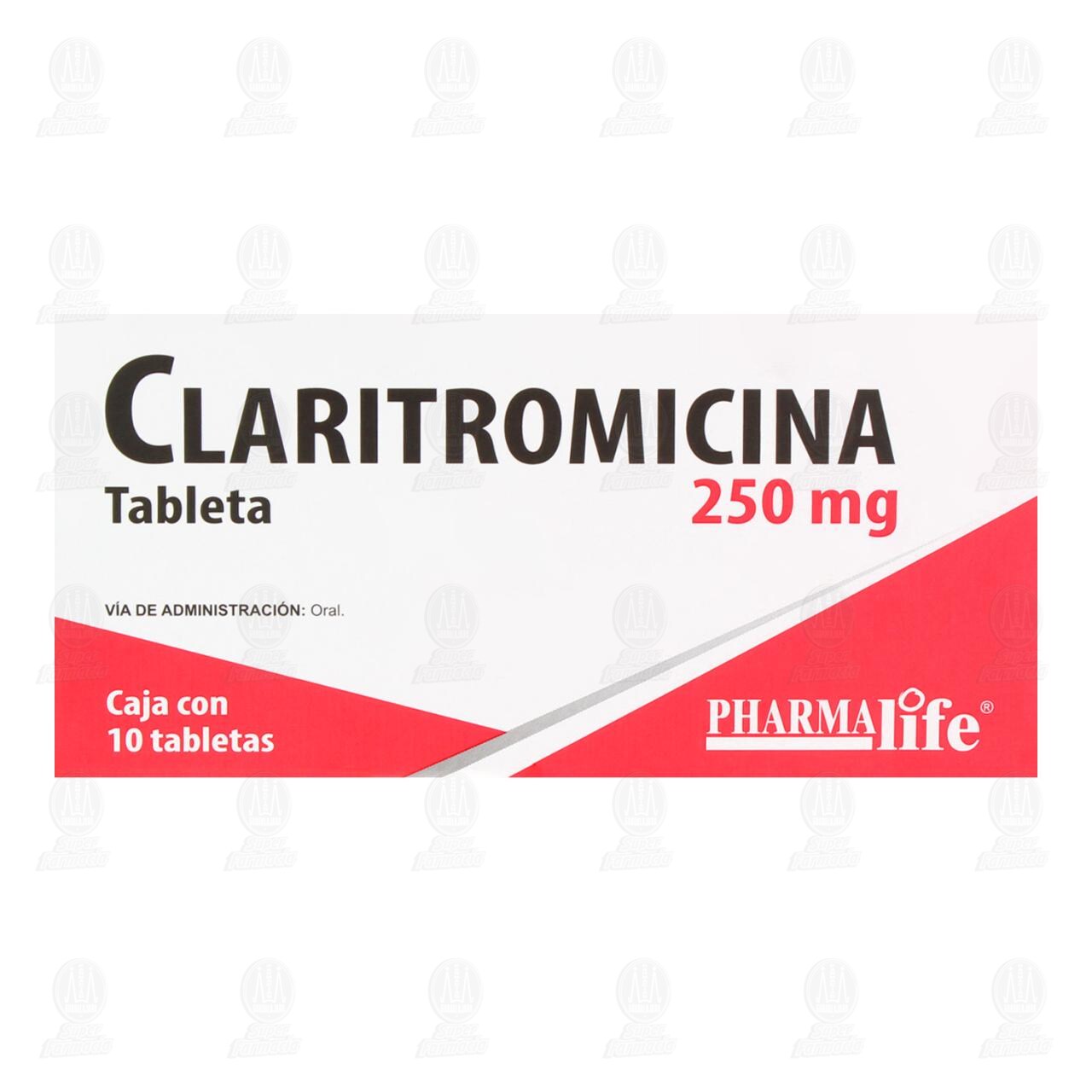 Claritromicina 250 mg, 10 Tabletas Pharmalife. image number 1