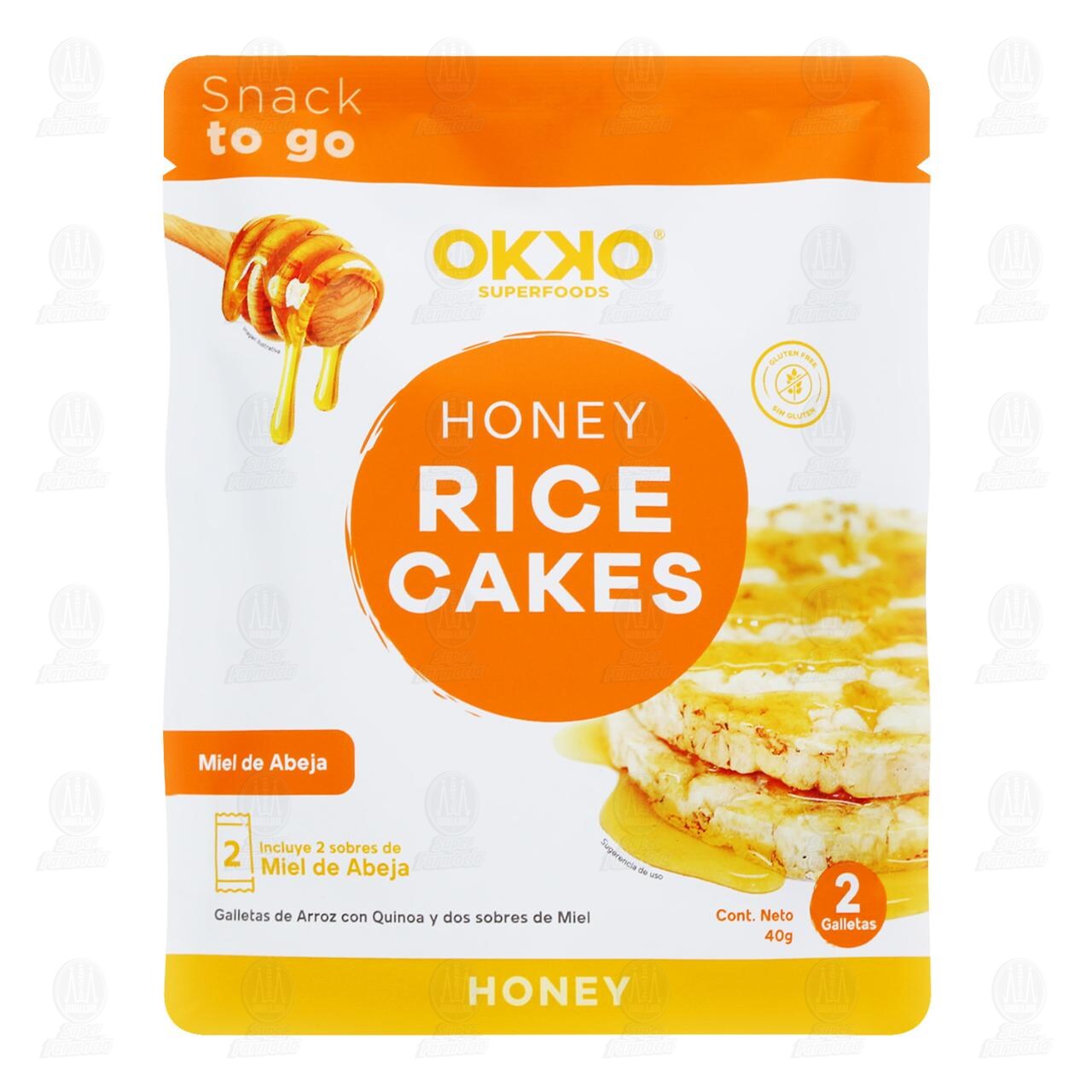 Galletas de Arroz Okko Rice Cakes Honey, 40 gr.