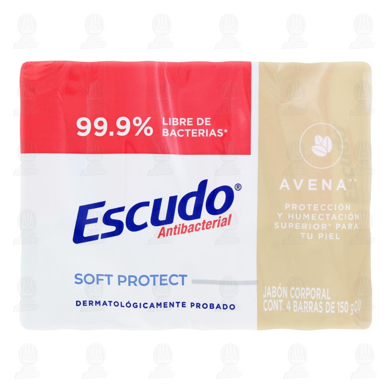 Pack Jab&oacute;n Corporal Escudo Antibacterial Soft Protect Avena, 4 pzas de 150 gr c/u. image number 1