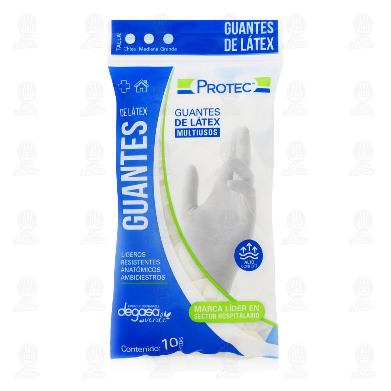 Imagen para Guantes de Látex Protec Multiusos Medianos, 10 pzas.