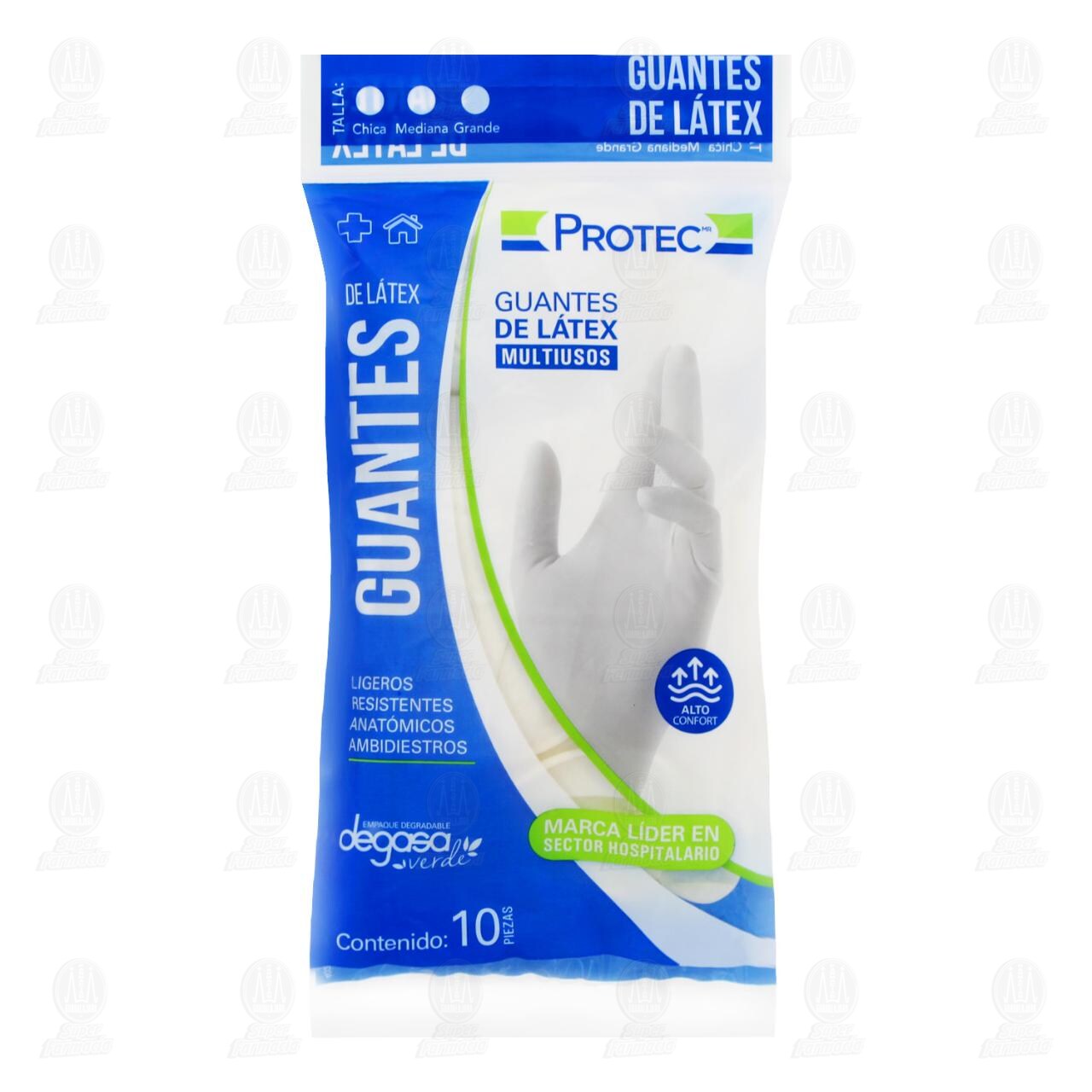 Guantes de Látex Protec Multiusos Grandes, 10 pzas. image number 0