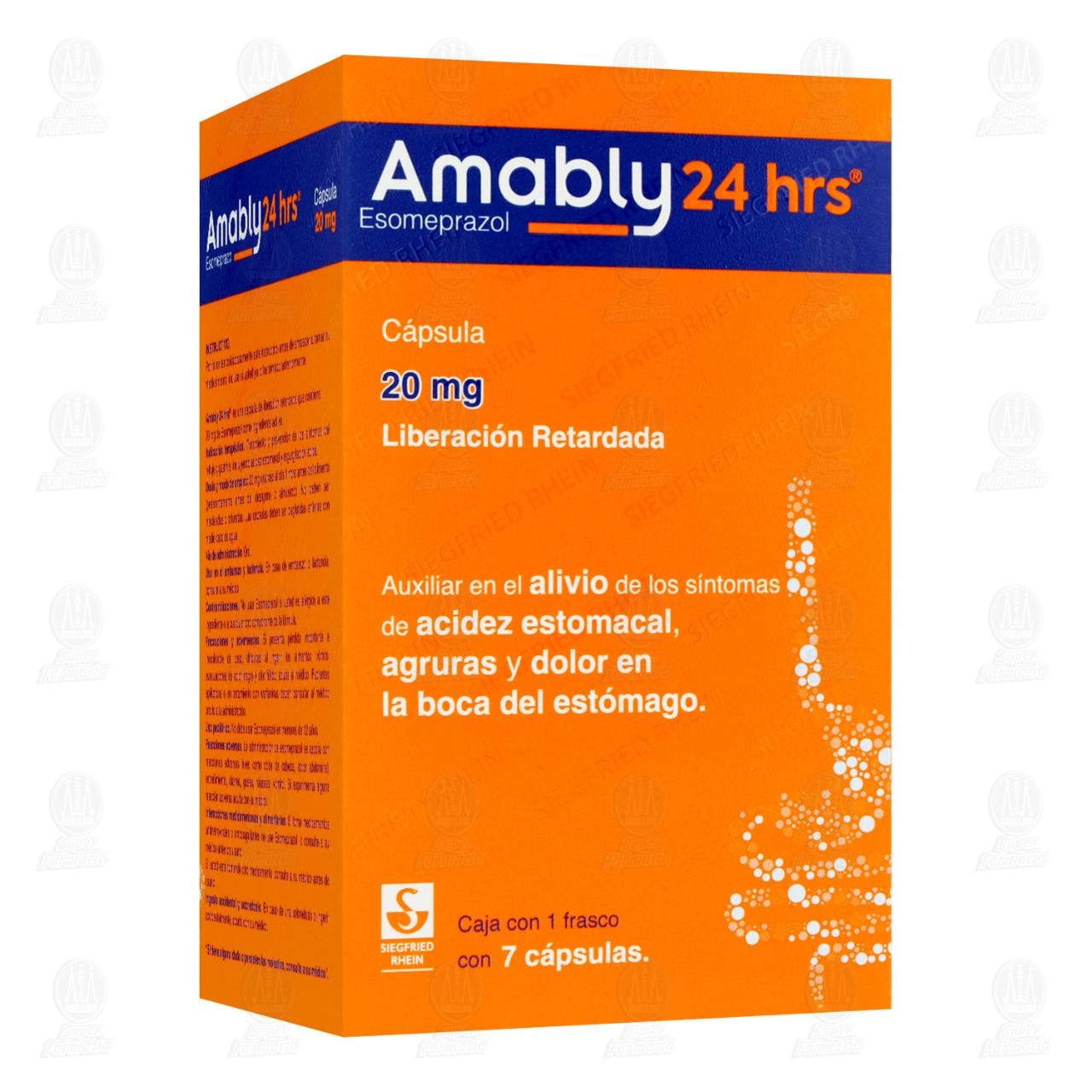 Amably 24 hrs 20 mg, 7 Cápsulas.