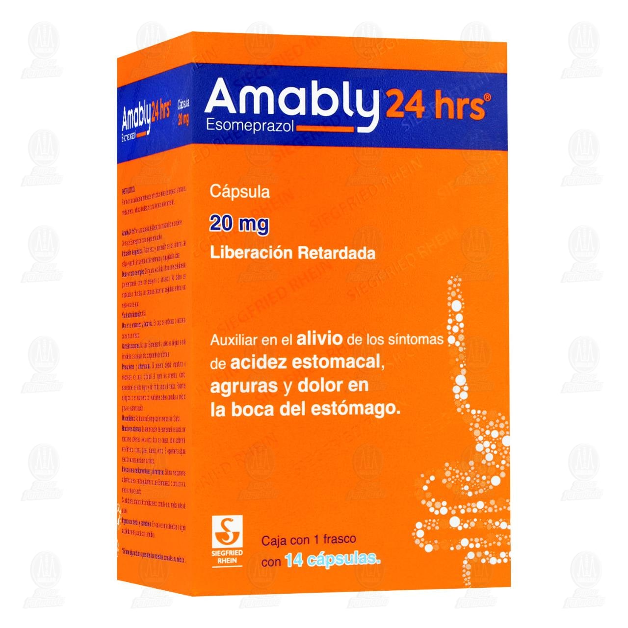 Amably 24 hrs 20 mg, 14 C&aacute;psulas.