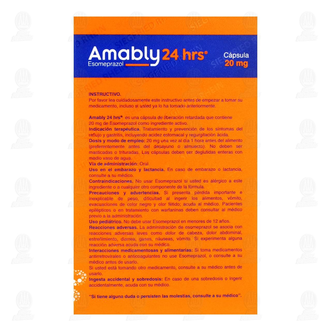 Amably 24 hrs 20 mg, 14 C&aacute;psulas. image number 2