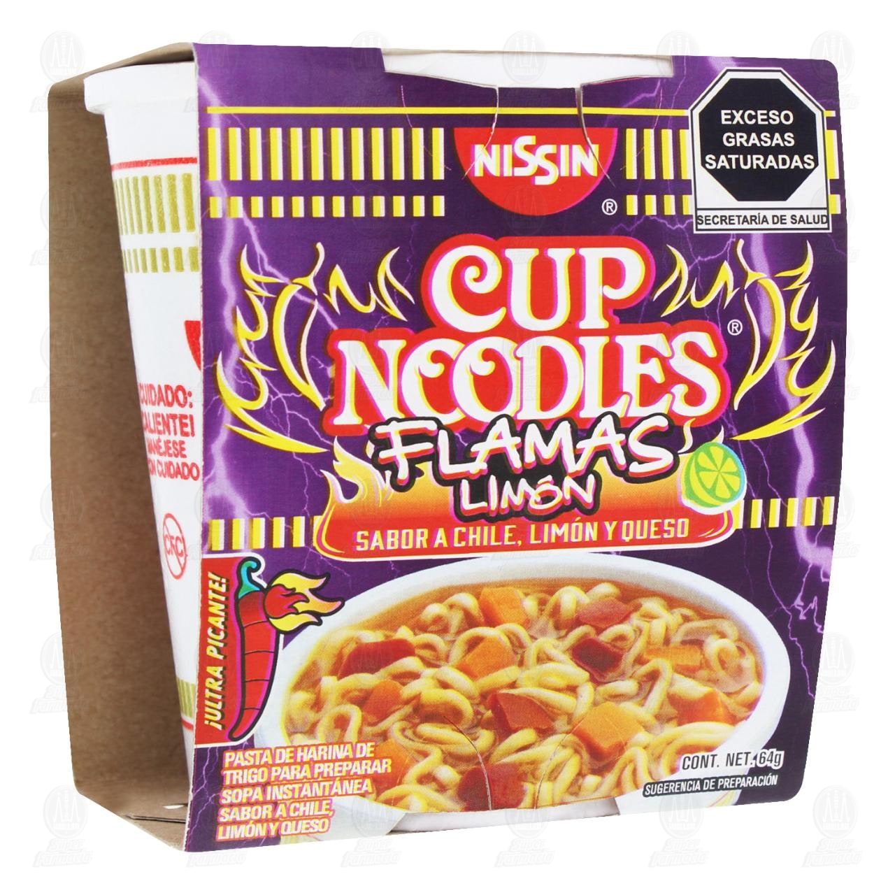 Imagen para Pasta Nissin Cup Noodles Flamas Limón, 64 gr.