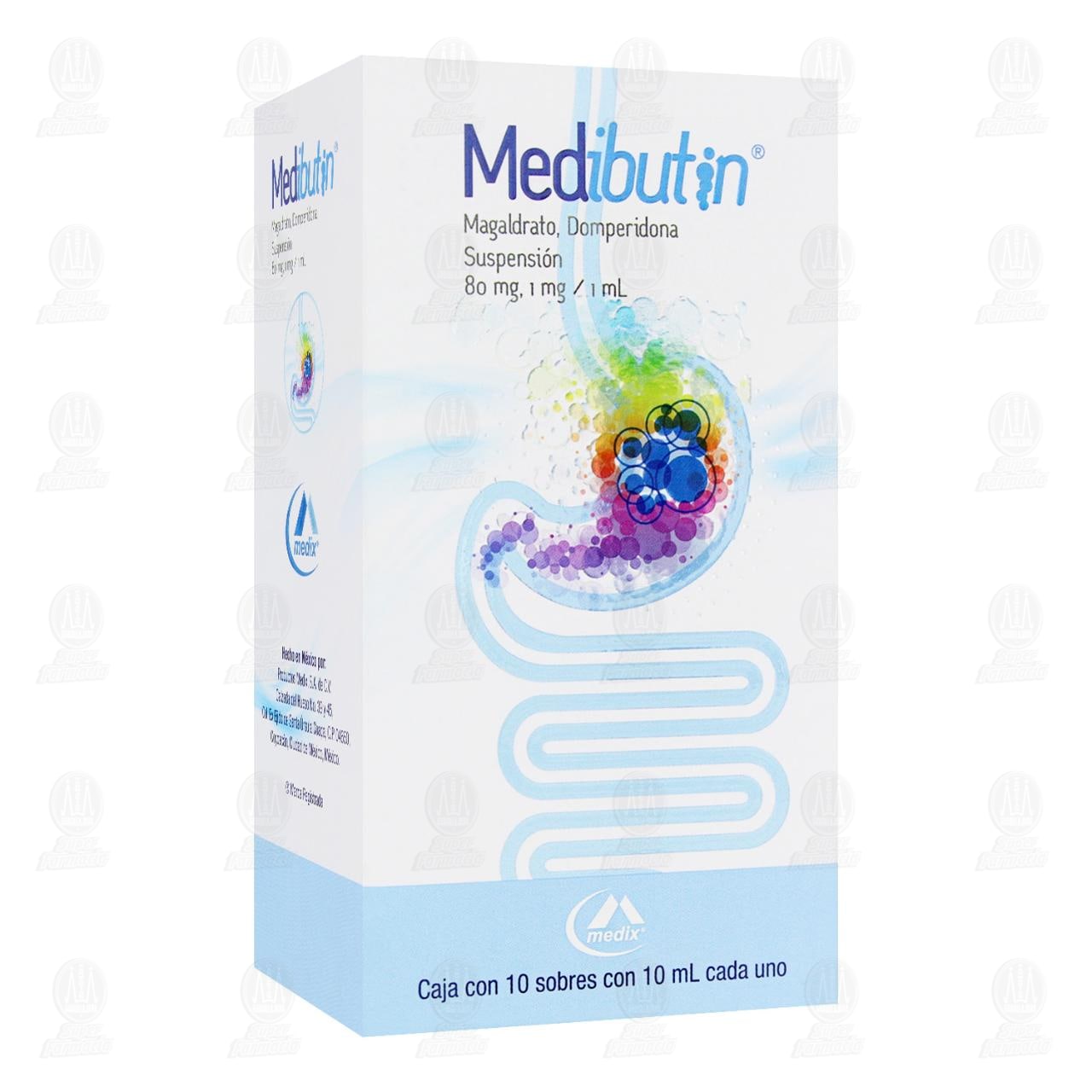 Medibutin 80mg/1mg/1ml Suspensi&oacute;n, 10 Sobres de 10 ml c/u. image number 0