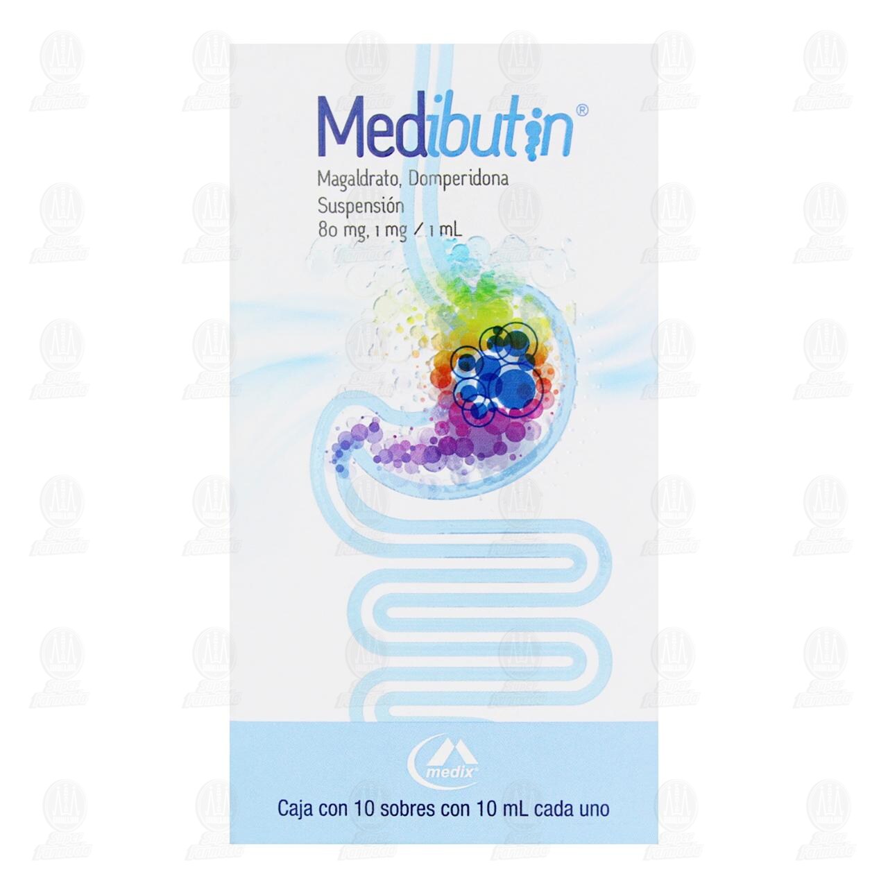 Medibutin 80mg/1mg/1ml Suspensi&oacute;n, 10 Sobres de 10 ml c/u. image number 1