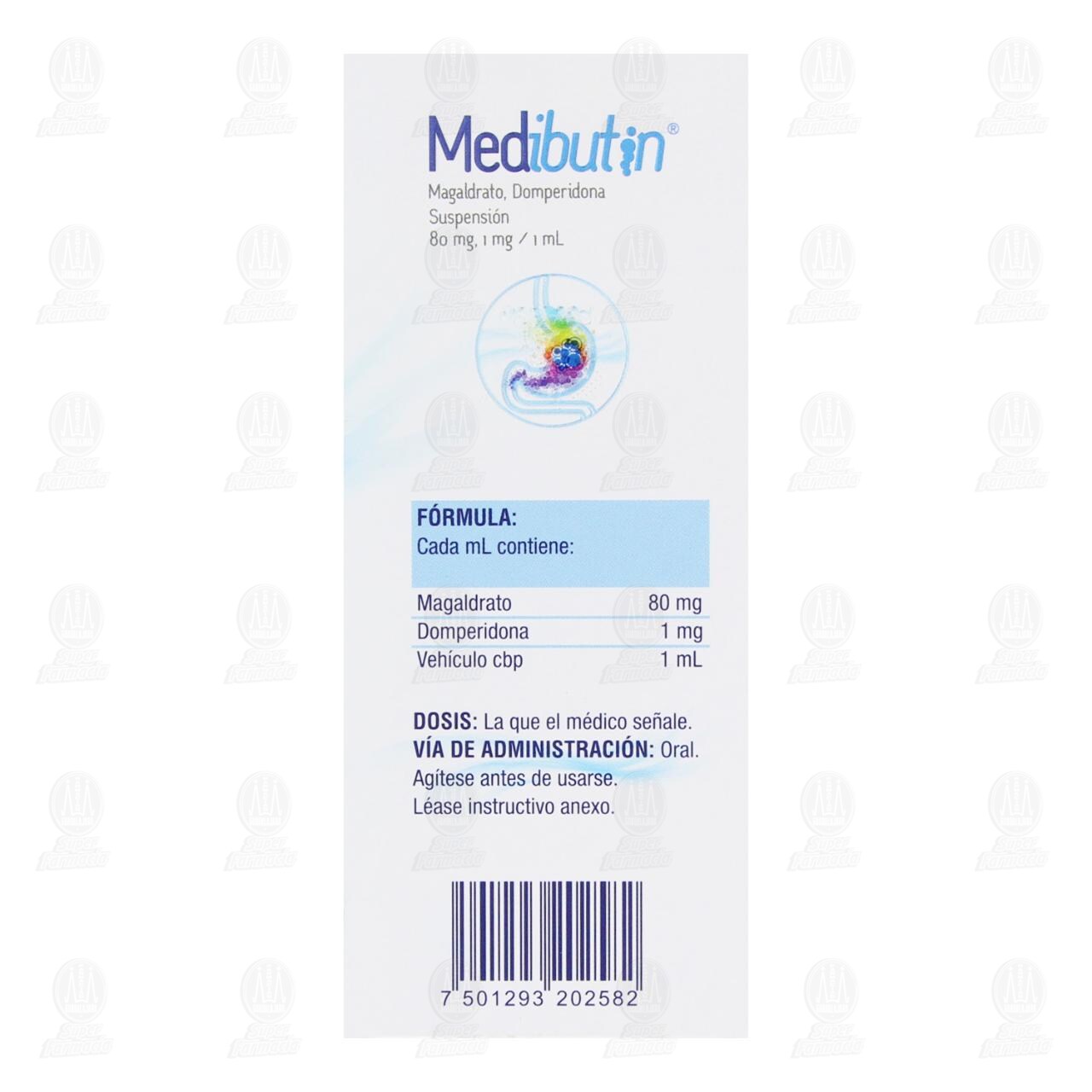 Medibutin 80mg/1mg/1ml Suspensi&oacute;n, 10 Sobres de 10 ml c/u. image number 2