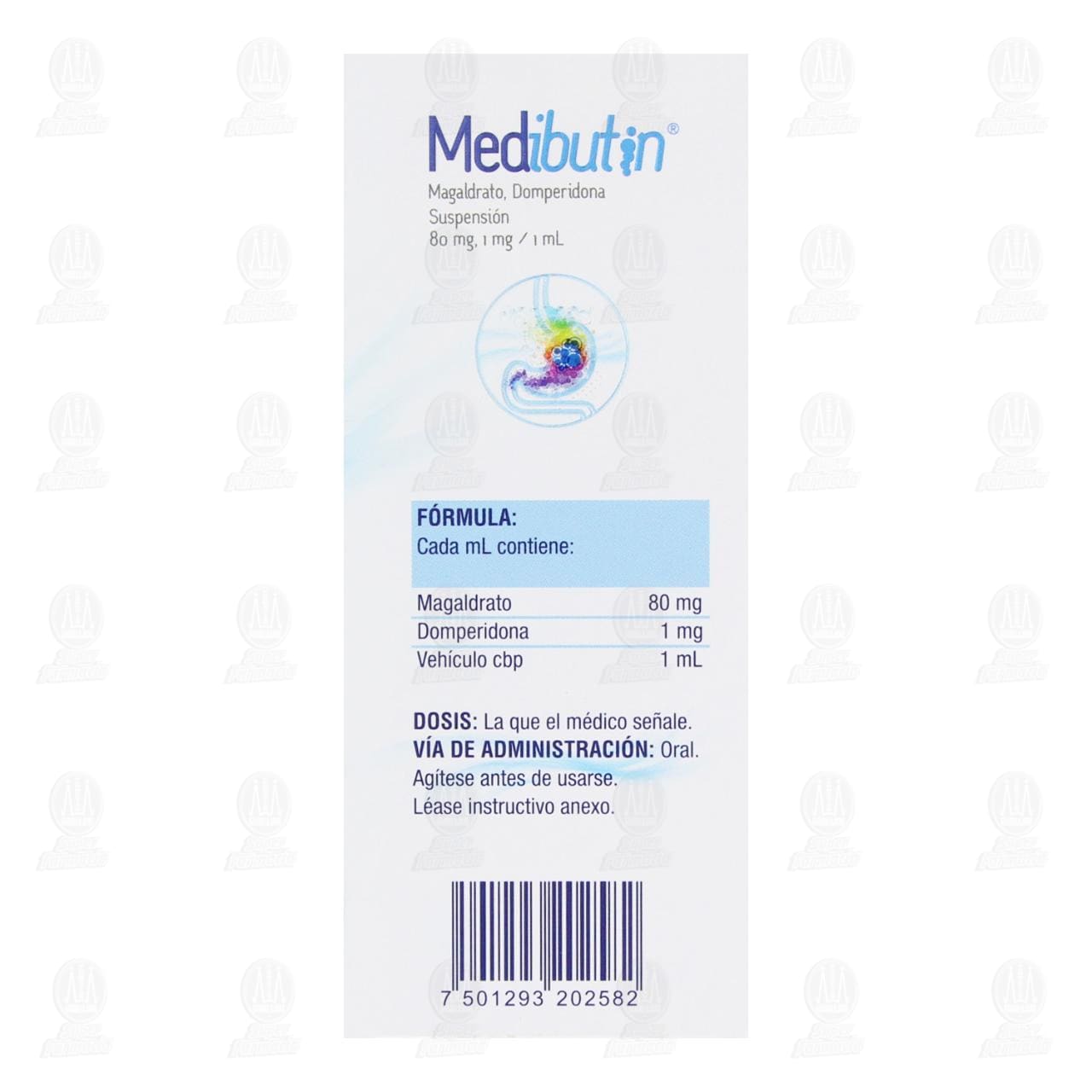 Medibutin 80mg/1mg/1ml Suspensi&oacute;n, 10 Sobres de 10 ml c/u. image number 2