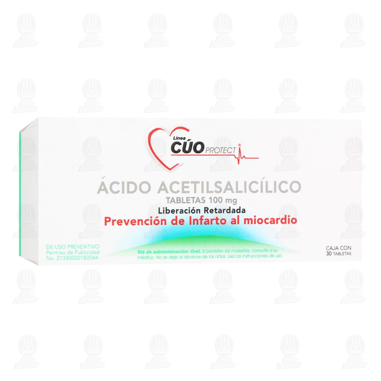 Ácido Acetilsalicílico 100 mg, 30 Tabletas.