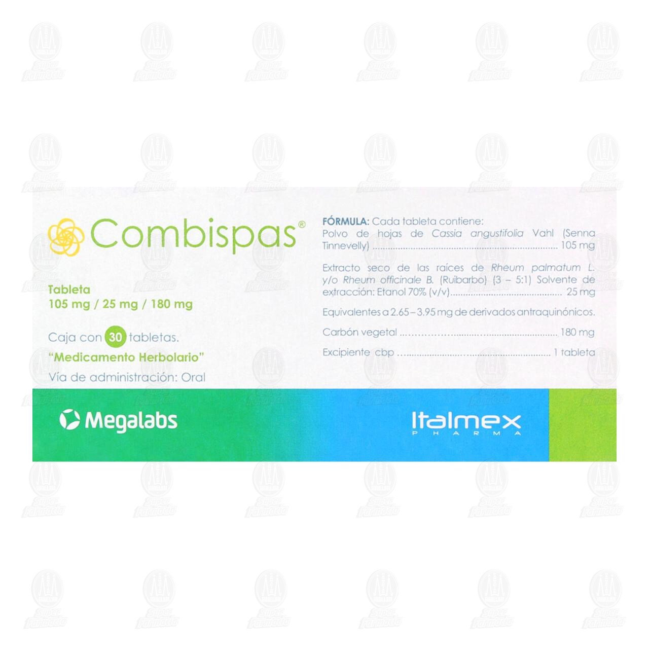 Combispas 105mg/25mg/180mg, 30 Tabletas. de COMBISPAS | Farmacias ...