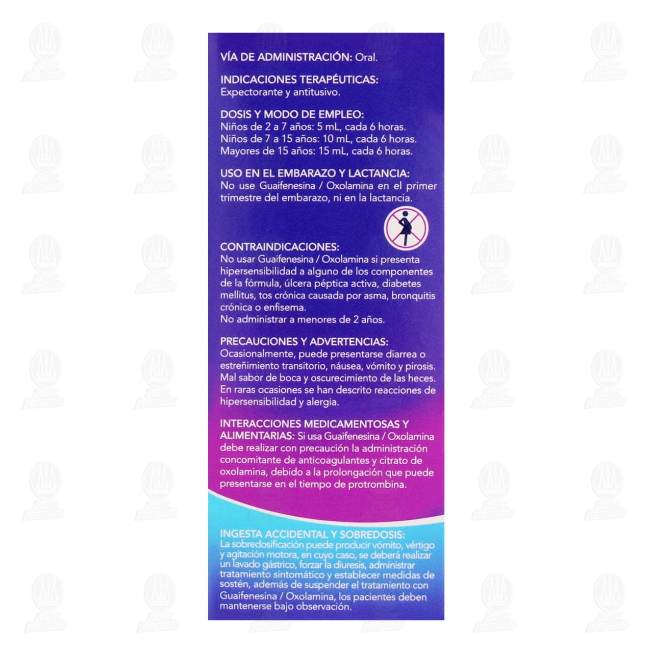 Guaifenesina, Oxolamina Jarabe, 140 ml Pharmalife. image number 2