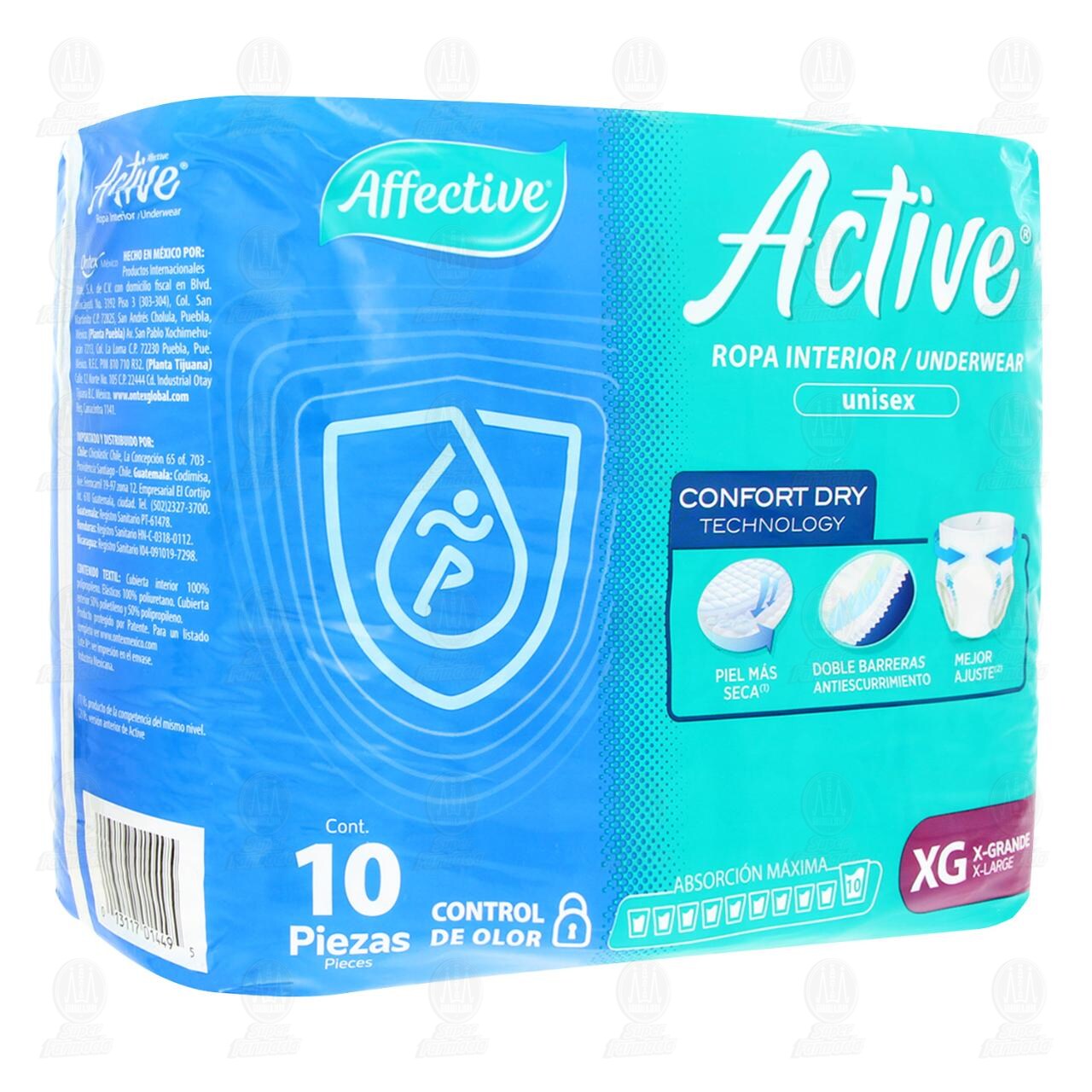Affective Active Ropa Interior Desechable para Incontinencia Talla Extra Grande, 10 pzas.
