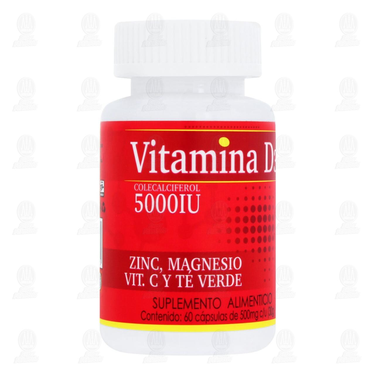 Vitamina D3 5000UI 500 mg, 60 Cápsulas. image number 0