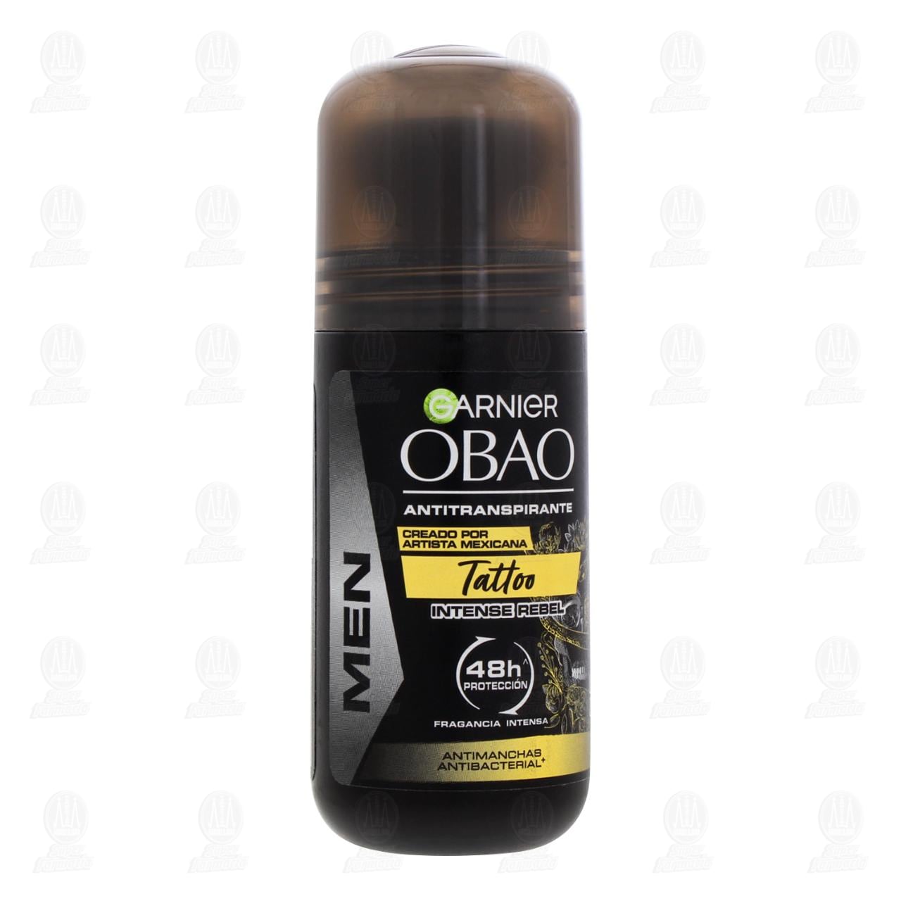 Imagen para Antitranspirante Garnier Obao Men Tattoo Intense Rebel en Roll-On, 65 gr.