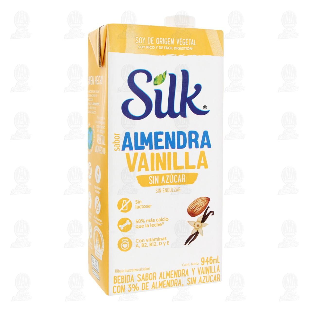 Bebida Silk Almendra Vainilla Sin Azúcar, 946 ml.