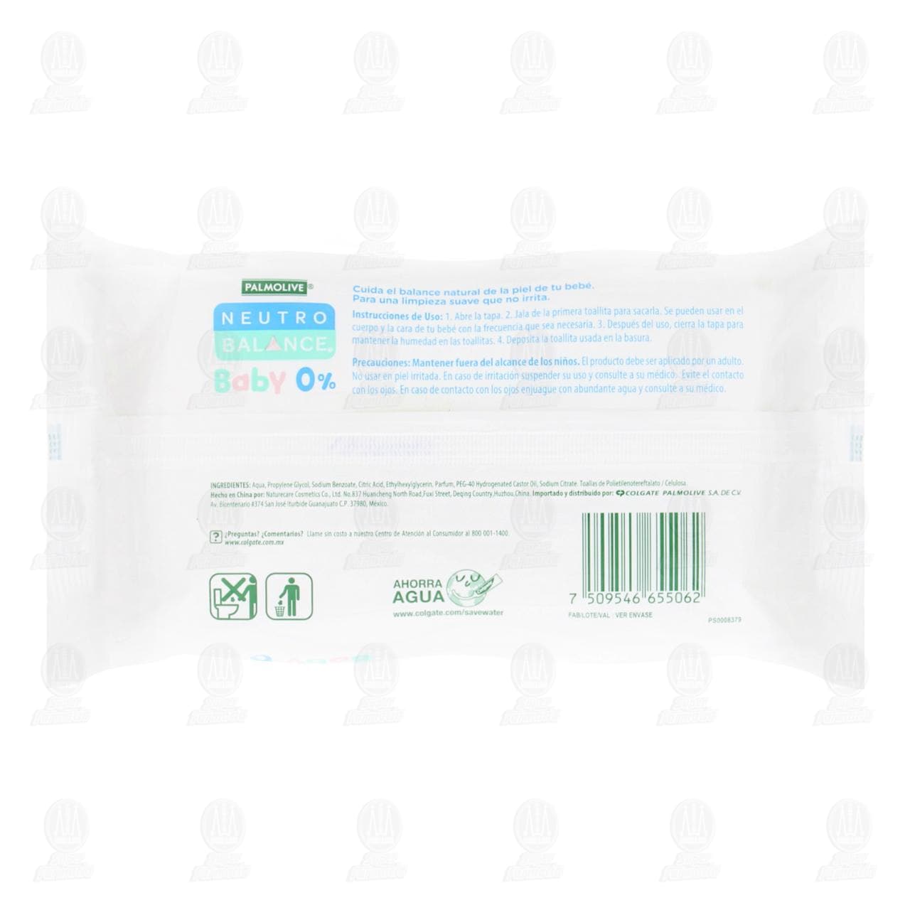 Toallitas H&uacute;medas Palmolive Neutro Balance Baby 0%, 80 pzas. image number 1