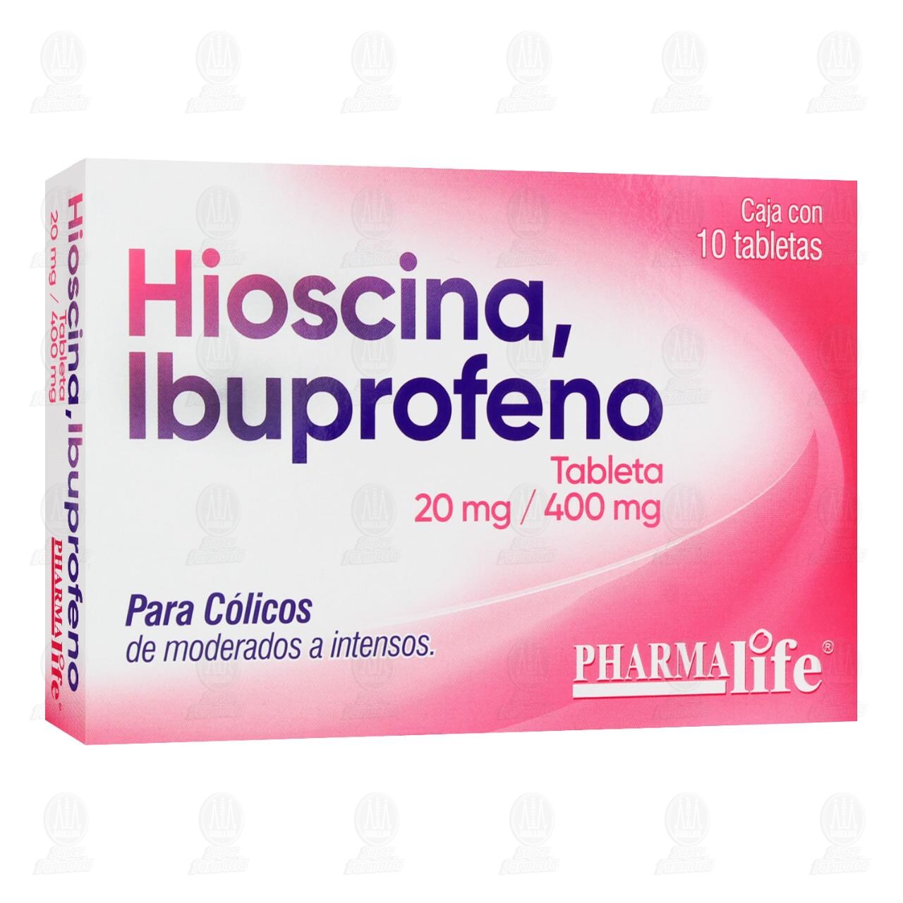 Hioscina/Ibuprofeno 20mg/400mg, 10 Tabletas Pharmalife. image number 0