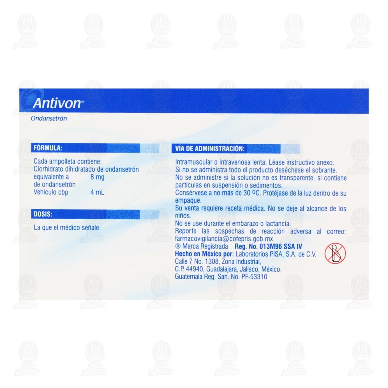 Antivon 8mg/4ml Soluci&oacute;n, 1 Ampolleta. image number 2