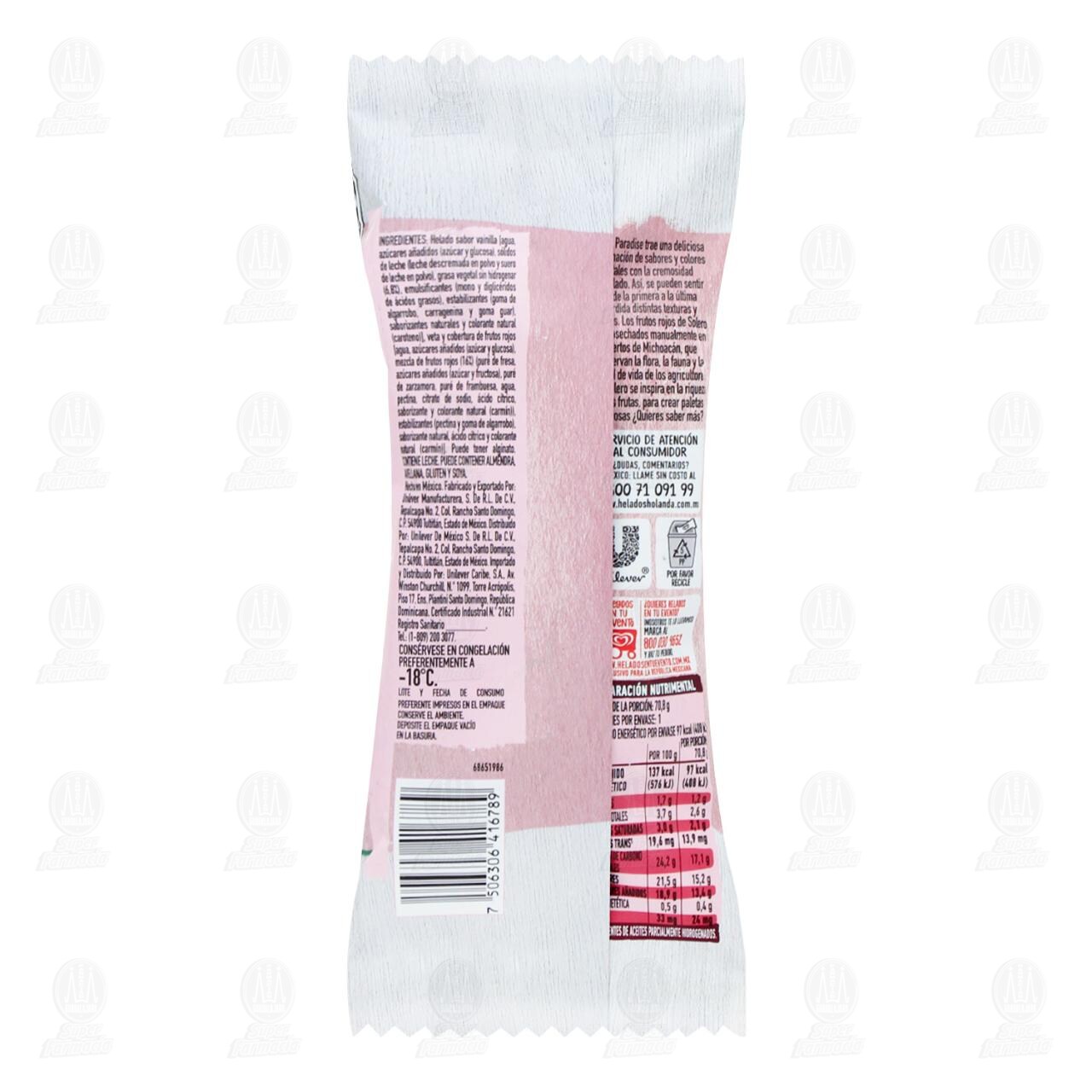 Paleta Holanda Solero Paradise Sabor Frutos Rojos, 94 ml. image number 1