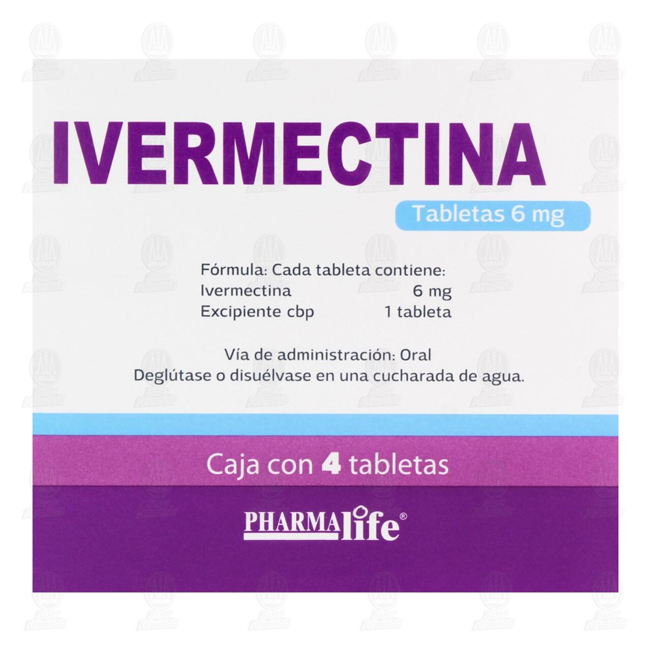 Ivermectina 6 mg, 4 Tabletas Pharmalife. image number 2