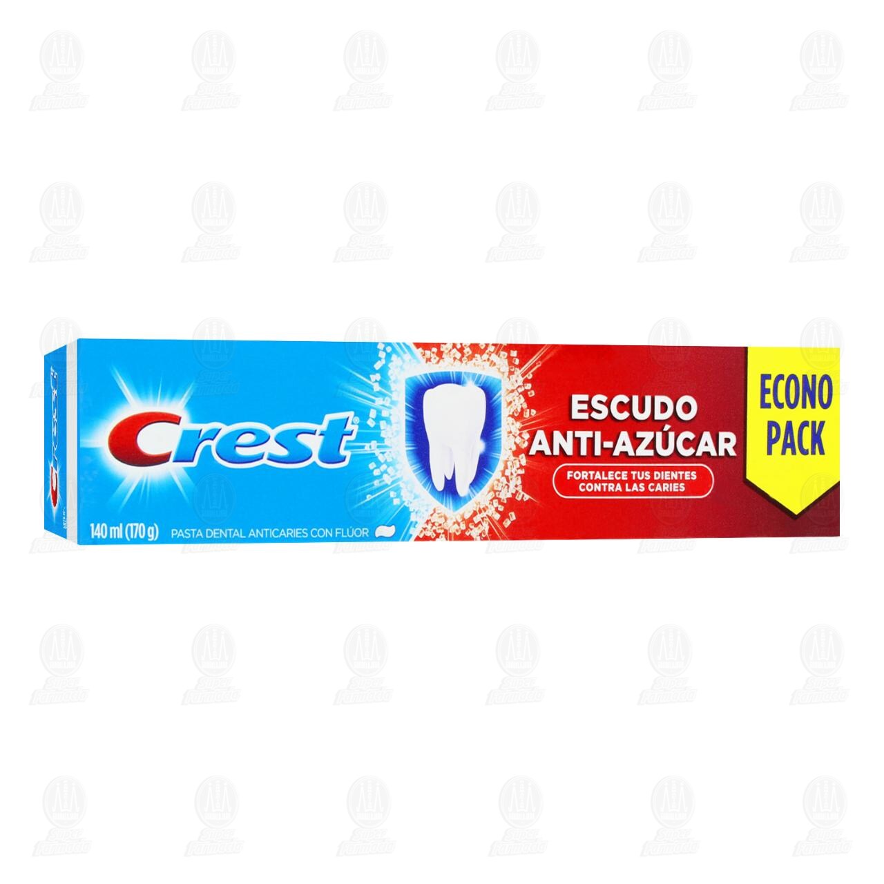 Pasta Dental Crest Escudo Anti-Azúcar, 140 ml.
