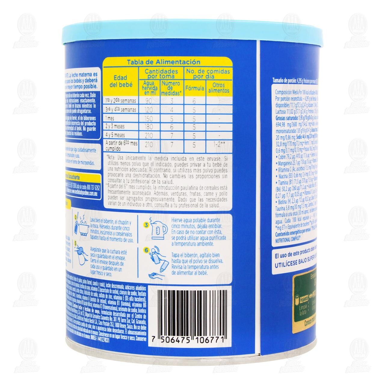 F&oacute;rmula Infantil Nidal Beb&eacute; 1 (Edad 0 a 6 Meses), 360 gr. image number 2