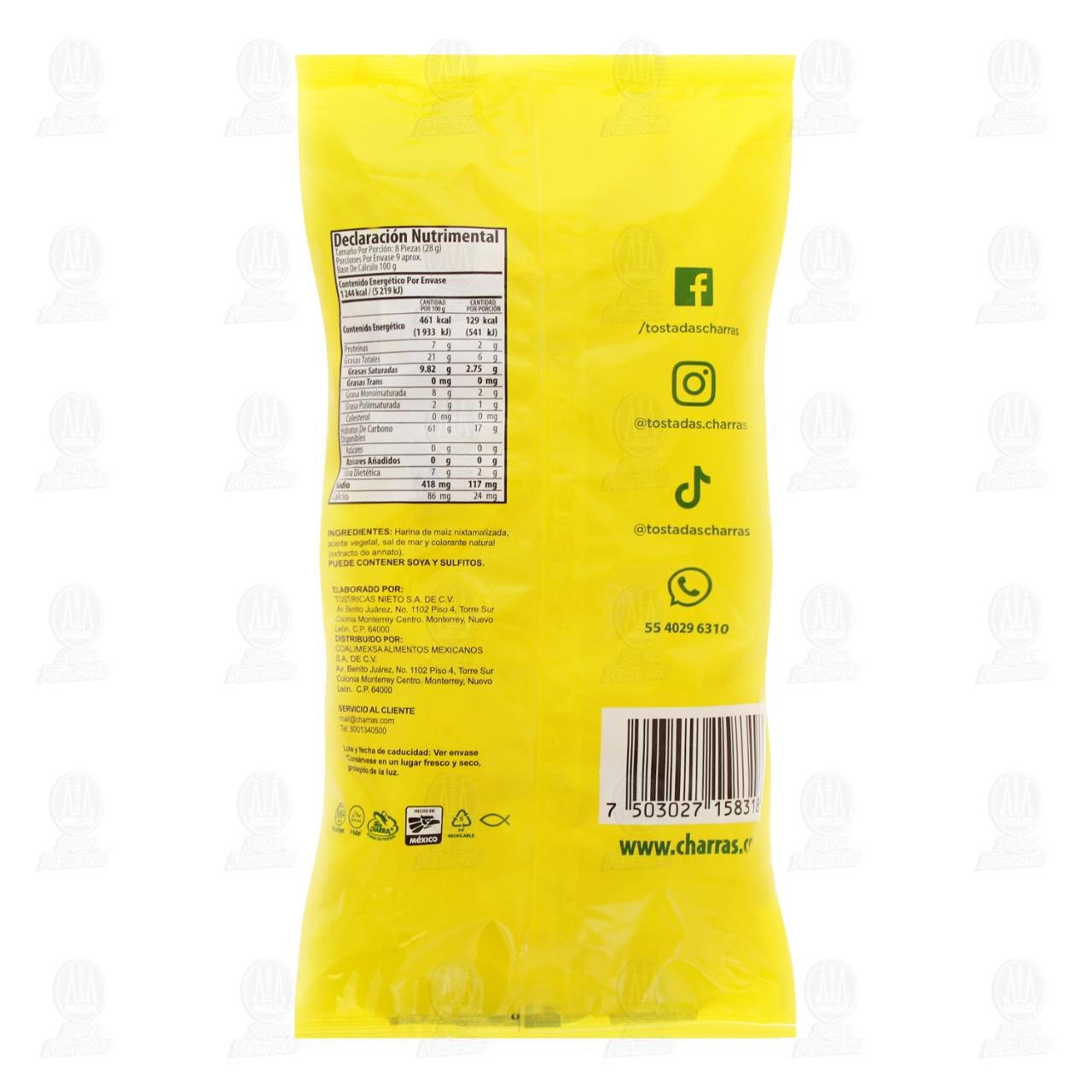 Totopos Charras Original, 270 gr. image number 1