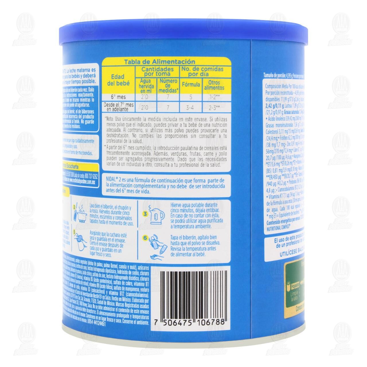 F&oacute;rmula Infantil Nidal 2, 360 gr. image number 2
