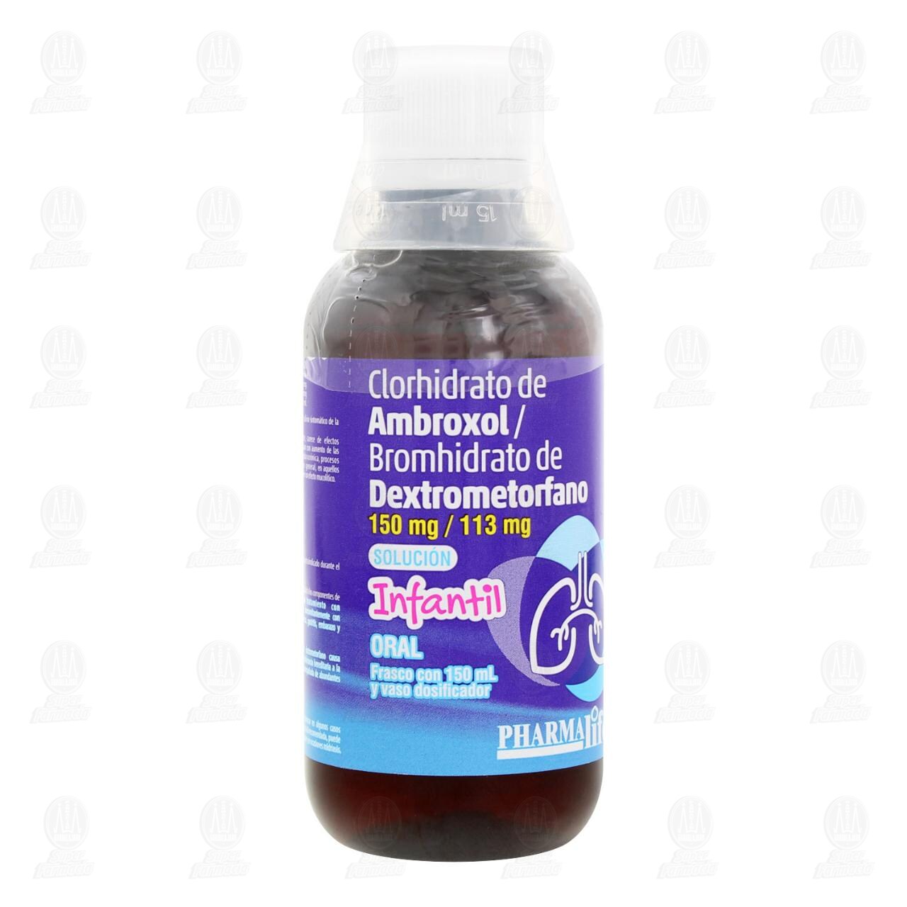 Ambroxol, Dextrometorfano 150mg/113mg Soluci&oacute;n Infantil, 150 ml Pharmalife. image number 0