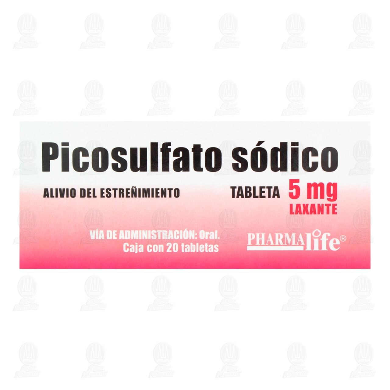 Picosulfato S&oacute;dico 5 mg, 20 Tabletas Pharmalife. image number 1