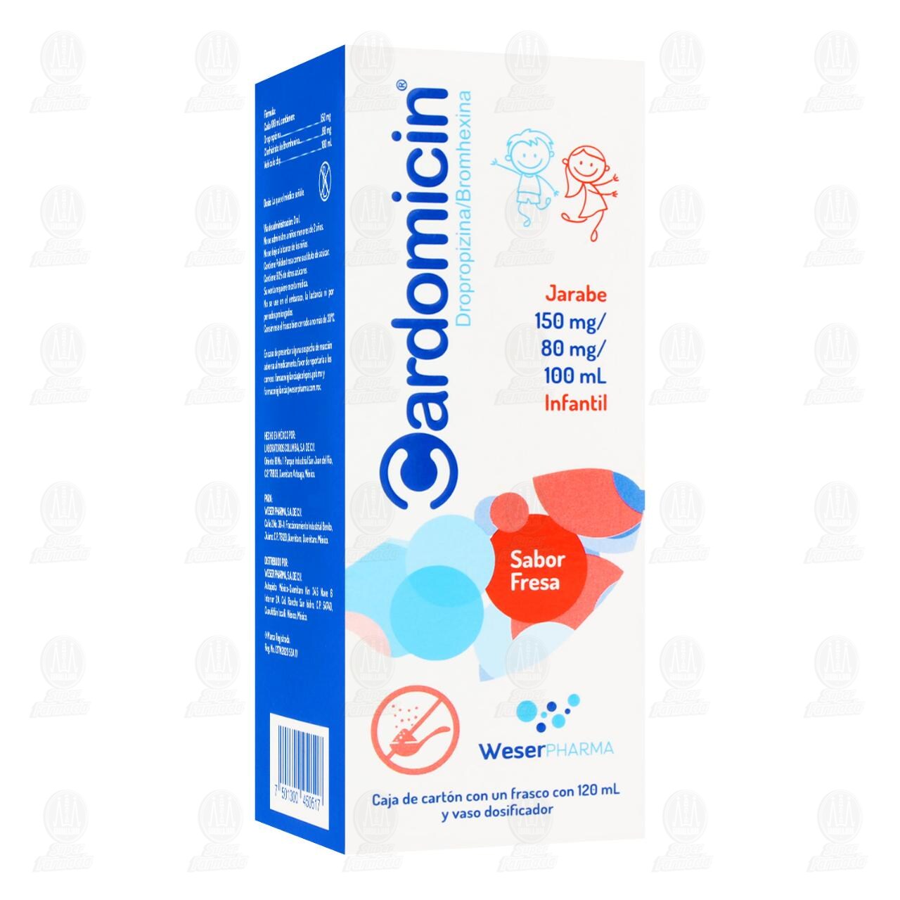 Cardomicin Infantil 150mg/80mg/100ml Jarabe, 120 ml. image number 0