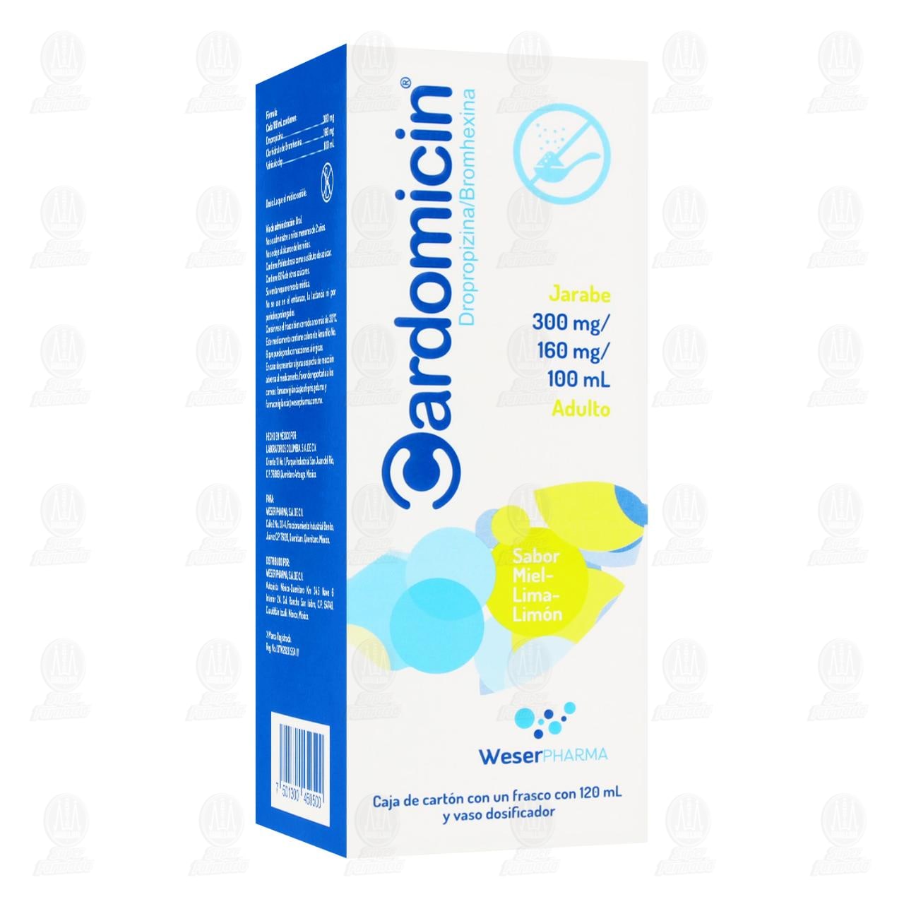 Cardomicin Adulto 300mg/160mg/100ml Jarabe, 120 ml. image number 0