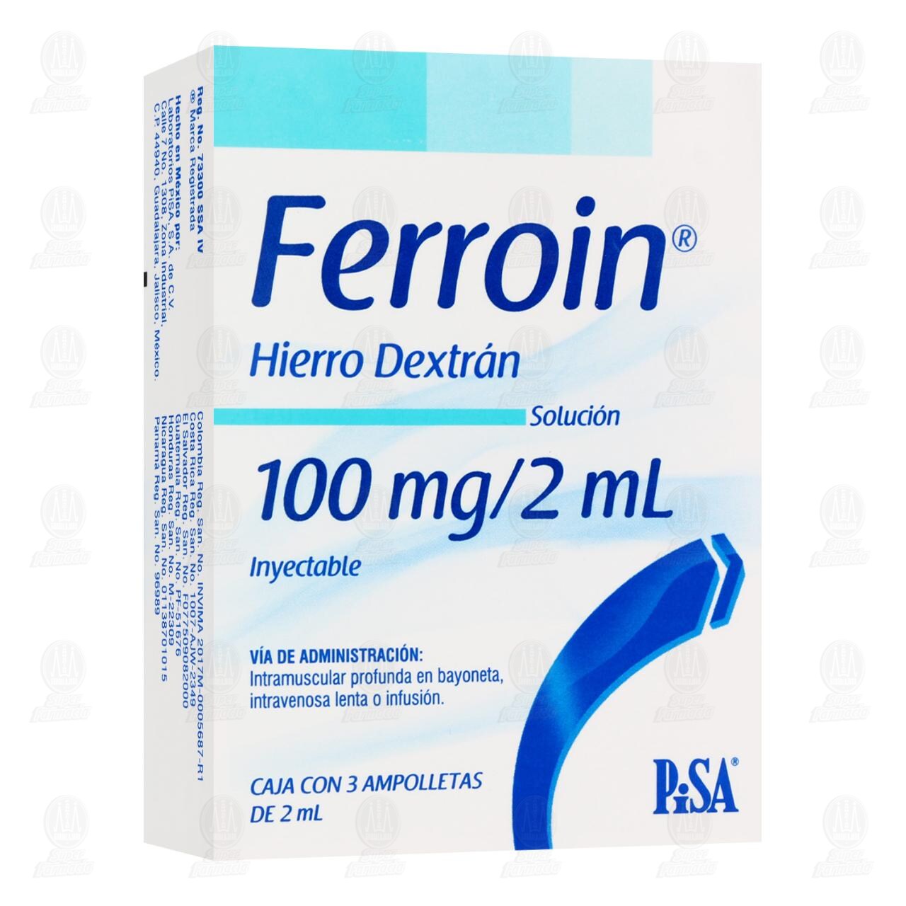 Ferroin 100mg/2ml Soluci&oacute;n Inyectable 3 Ampolletas, 2 ml c/u. image number 0