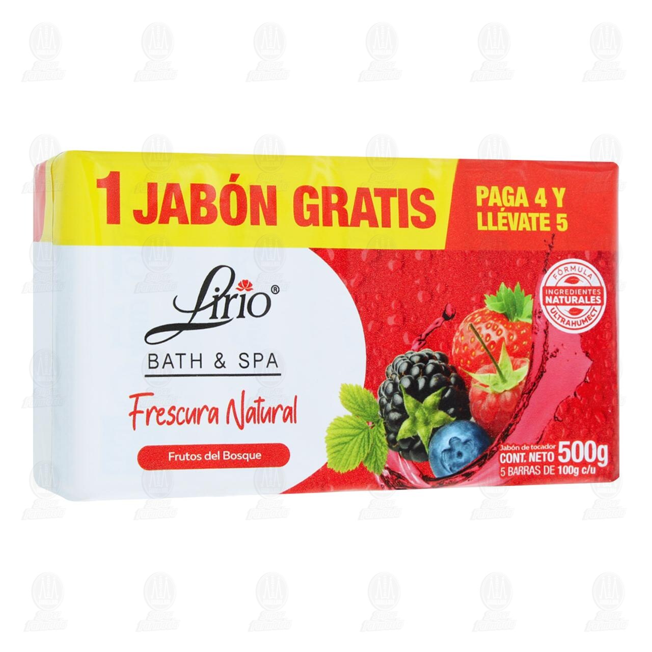 Pack Jab&oacute;n de Tocador Lirio Bath & Spa Frutos del Bosque, 5 pzas de 100 gr c/u. image number 0