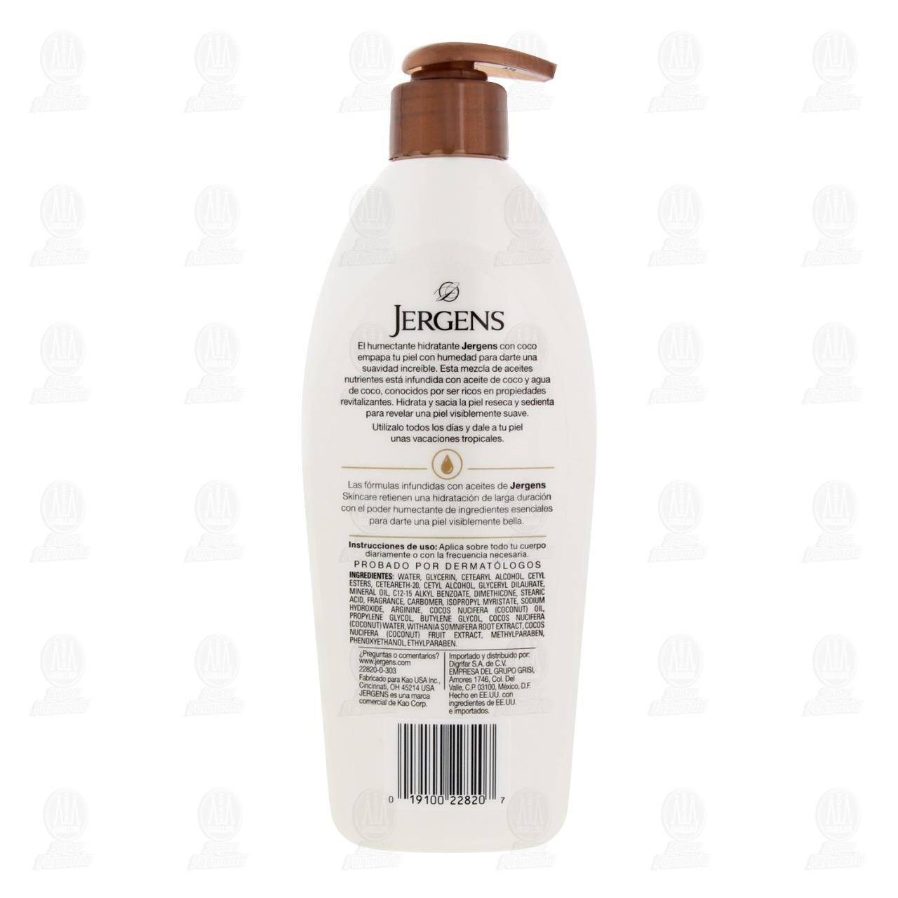 Crema Corporal Jergens Coco Hidratante, 400 ml. image number 2