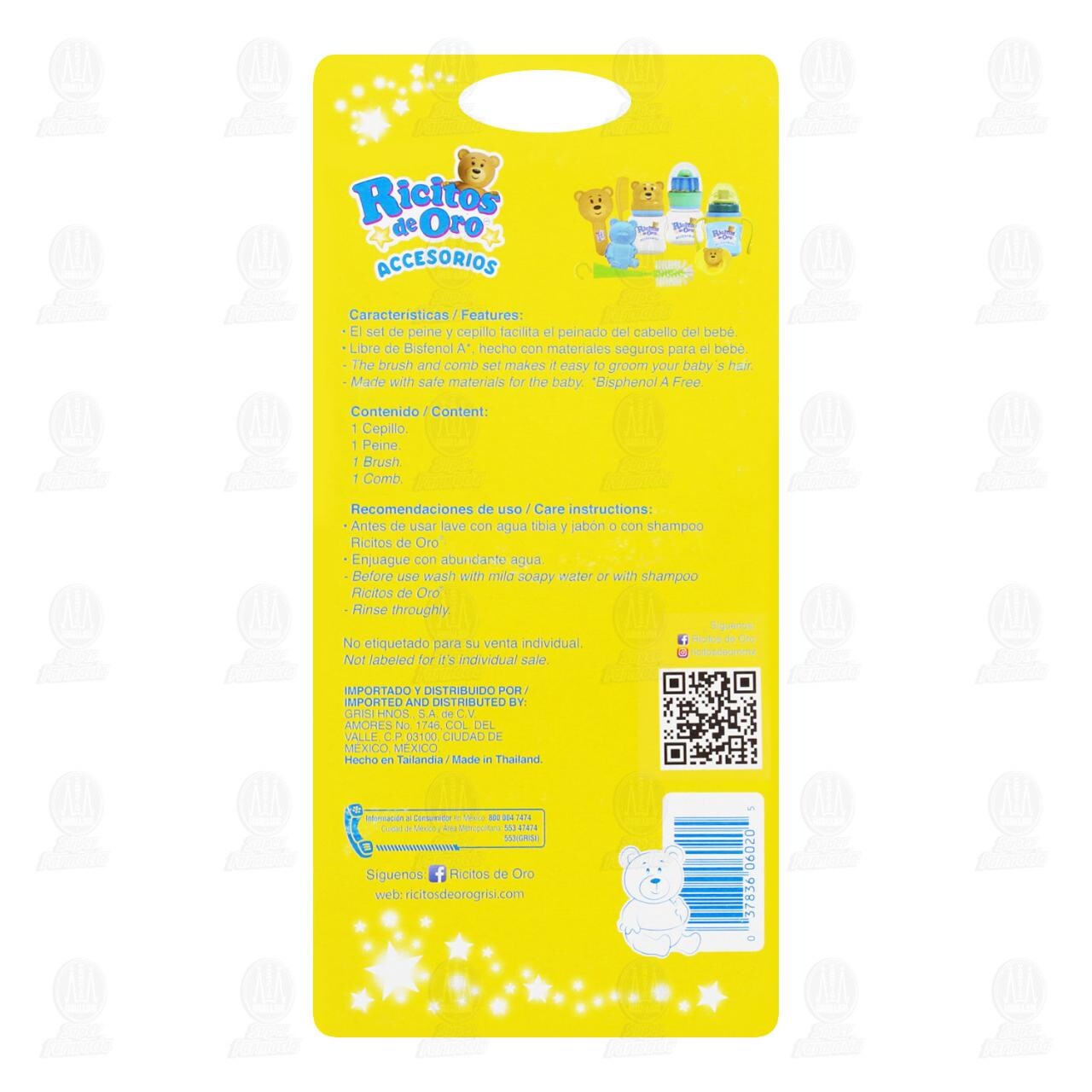 Set de Peine y Cepillo Ricitos de Oro, 2 pzas. image number 1