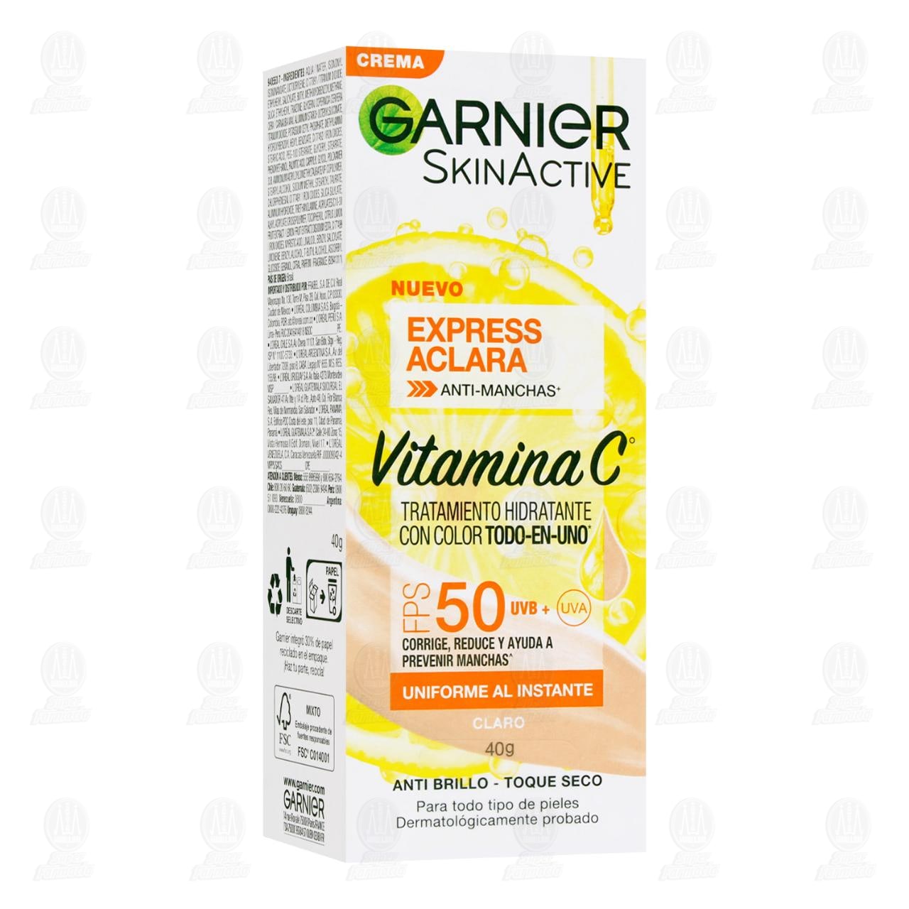 Imagen para Crema Garnier Skin Active Express Aclara Anti-Manchas con Color Claro, 40 gr.