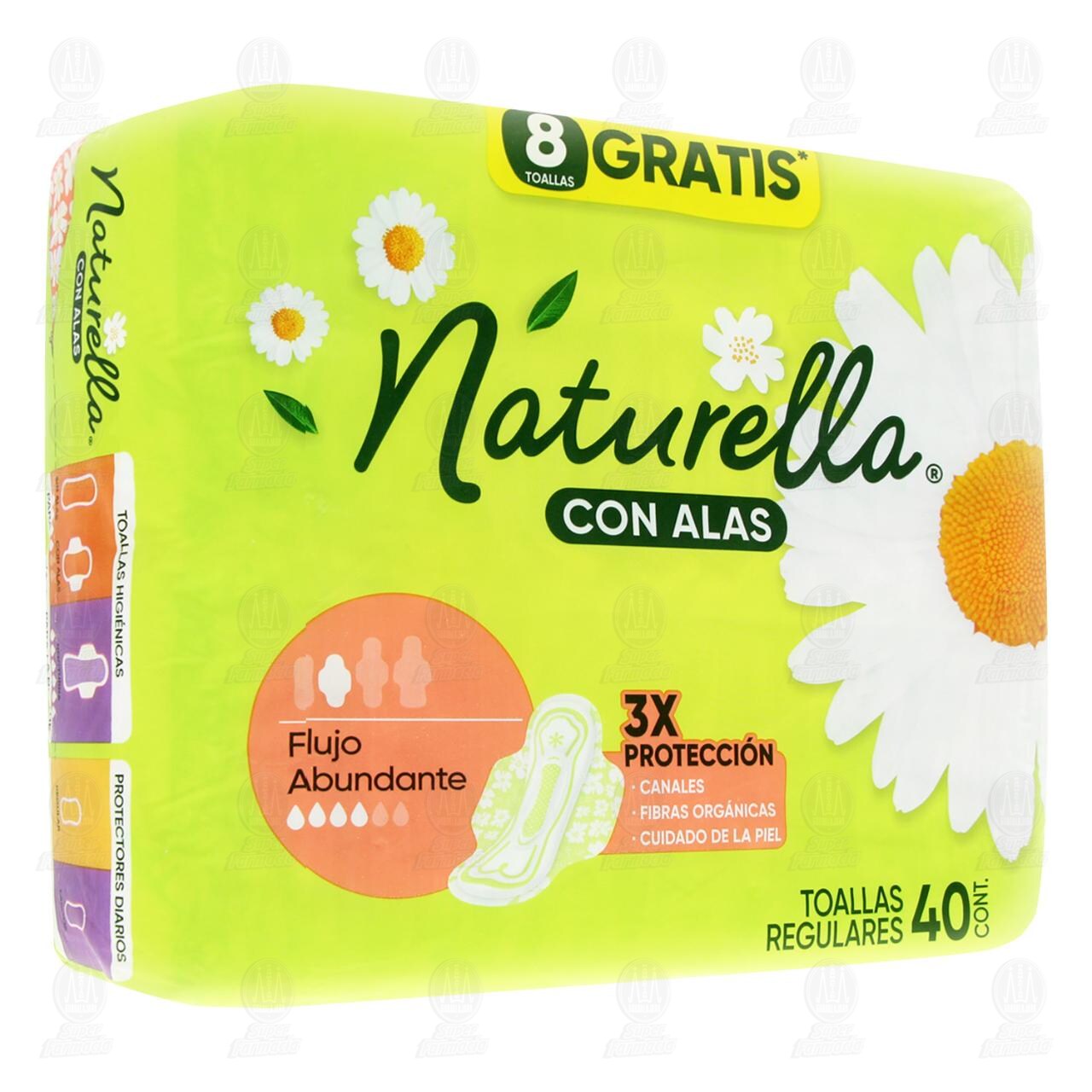 Toallas Femeninas Naturella con Alas, 40 pzas.