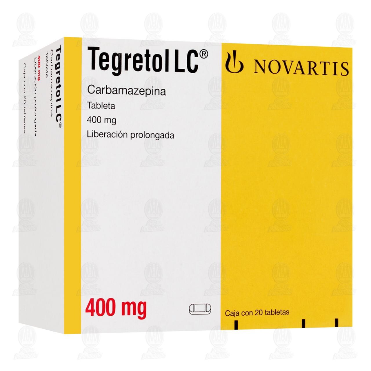 Tegretol LC 400 mg, 20 Tabletas. image number 0