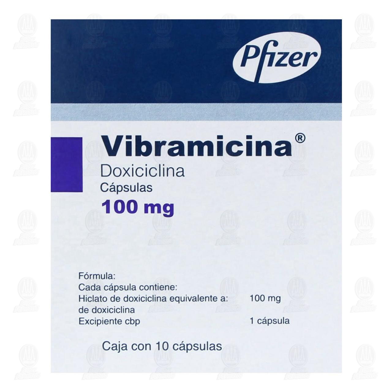 Vibramicina 100 mg, 10 C&aacute;psulas. image number 2