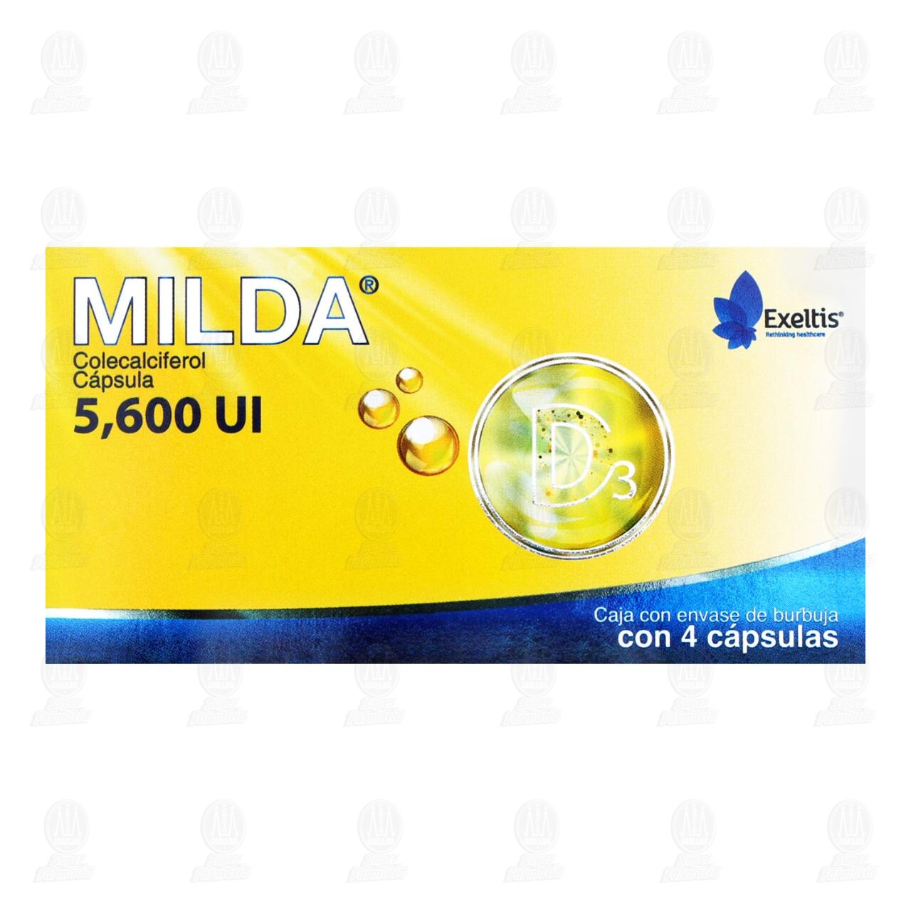 Milda 5600UI, 4 Cápsulas. image number 1