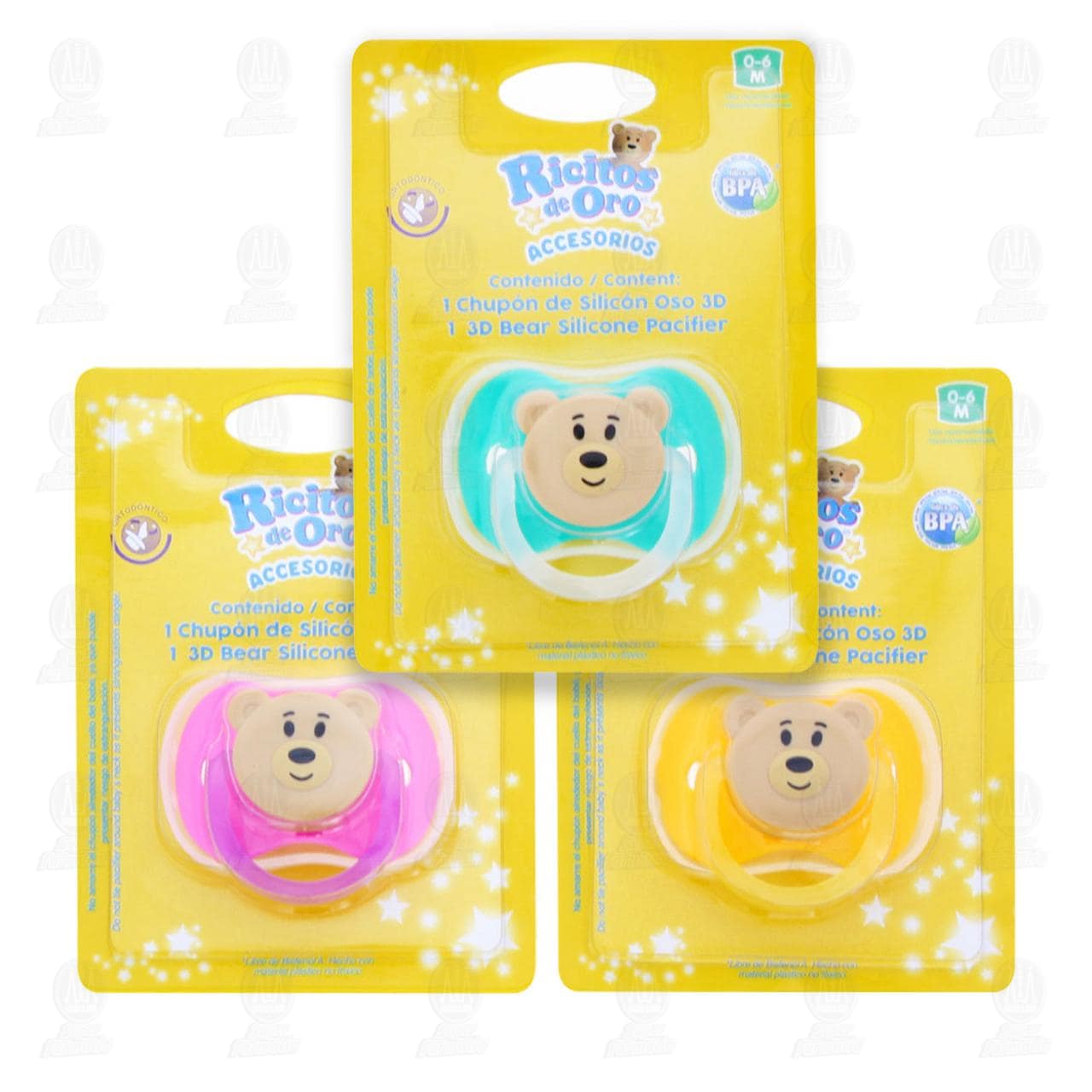 Chup&oacute;n de Silic&oacute;n Ricitos de Oro Oso 3D, 1 pz. image number 2