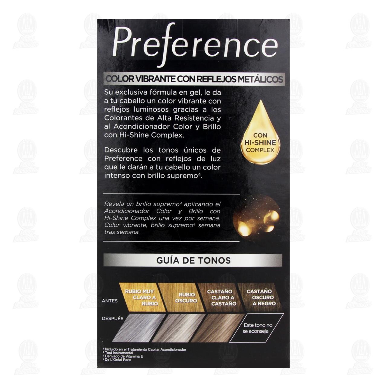 Tinte L'oreal Paris Preference Glam Metallics Color Rubio Claro (8.11), 1 pz. image number 2