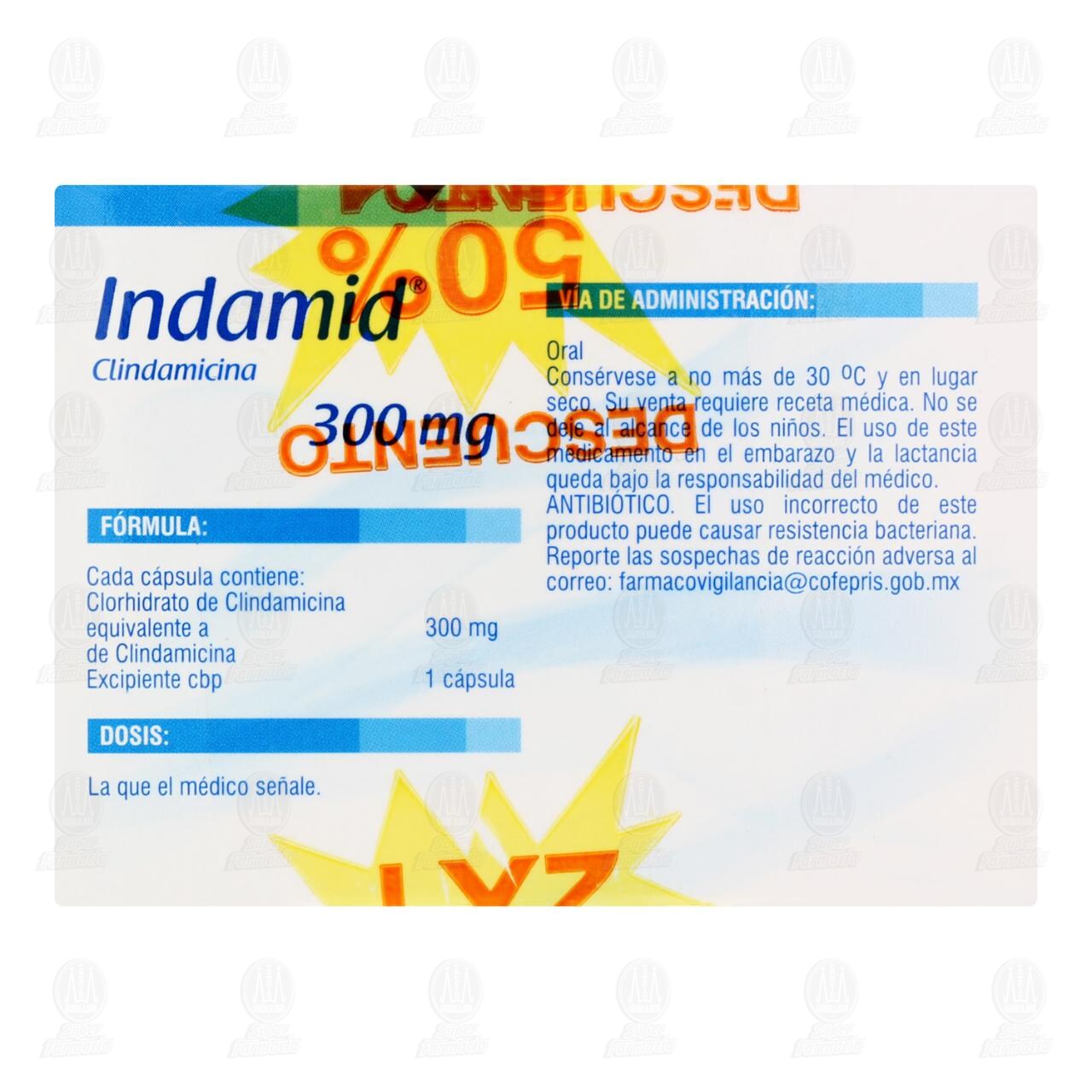 Indamid 300 mg, 2 Cajas con 16 C&aacute;psulas 2x1. image number 2