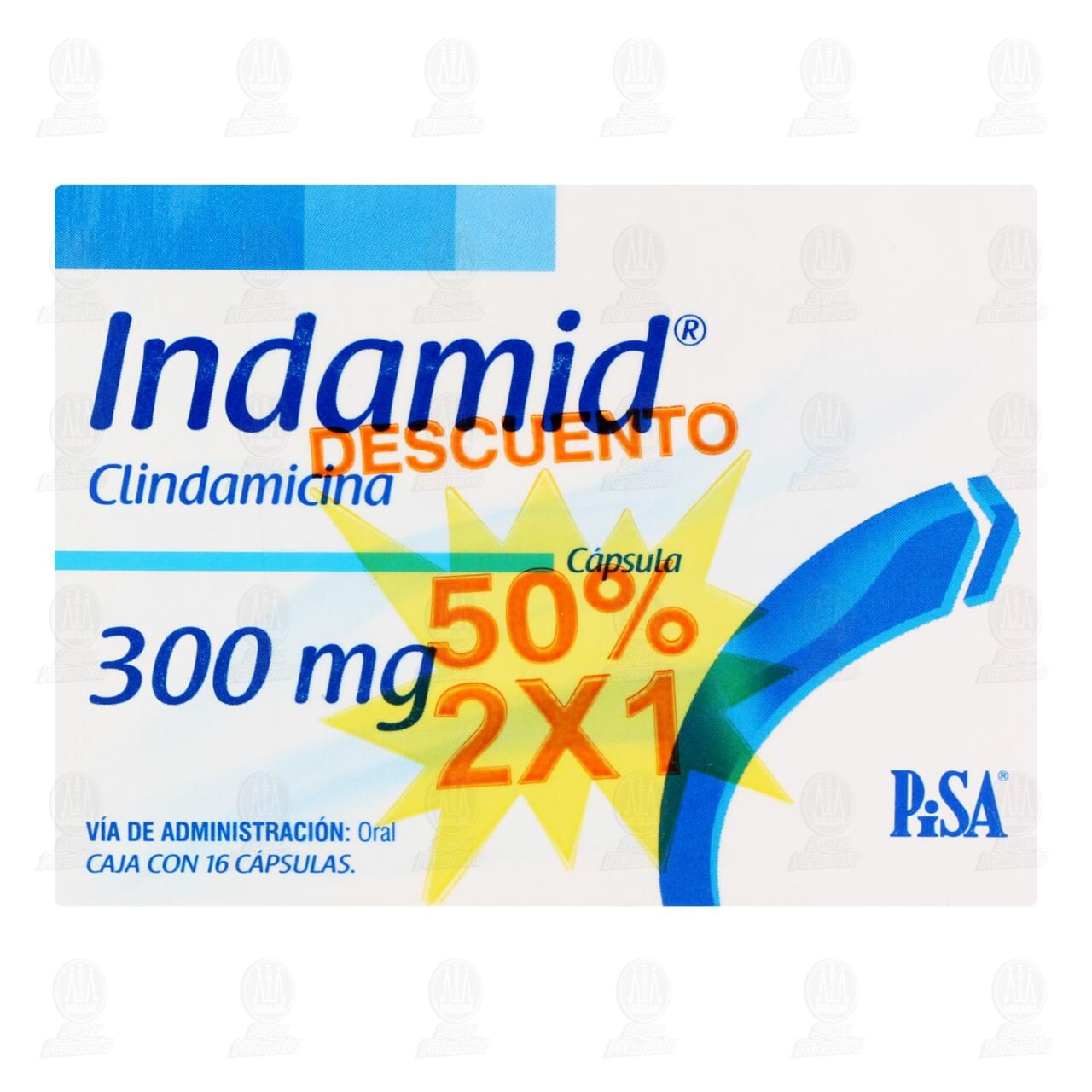 Indamid 300 mg, 2 Cajas con 16 C&aacute;psulas 2x1. image number 1